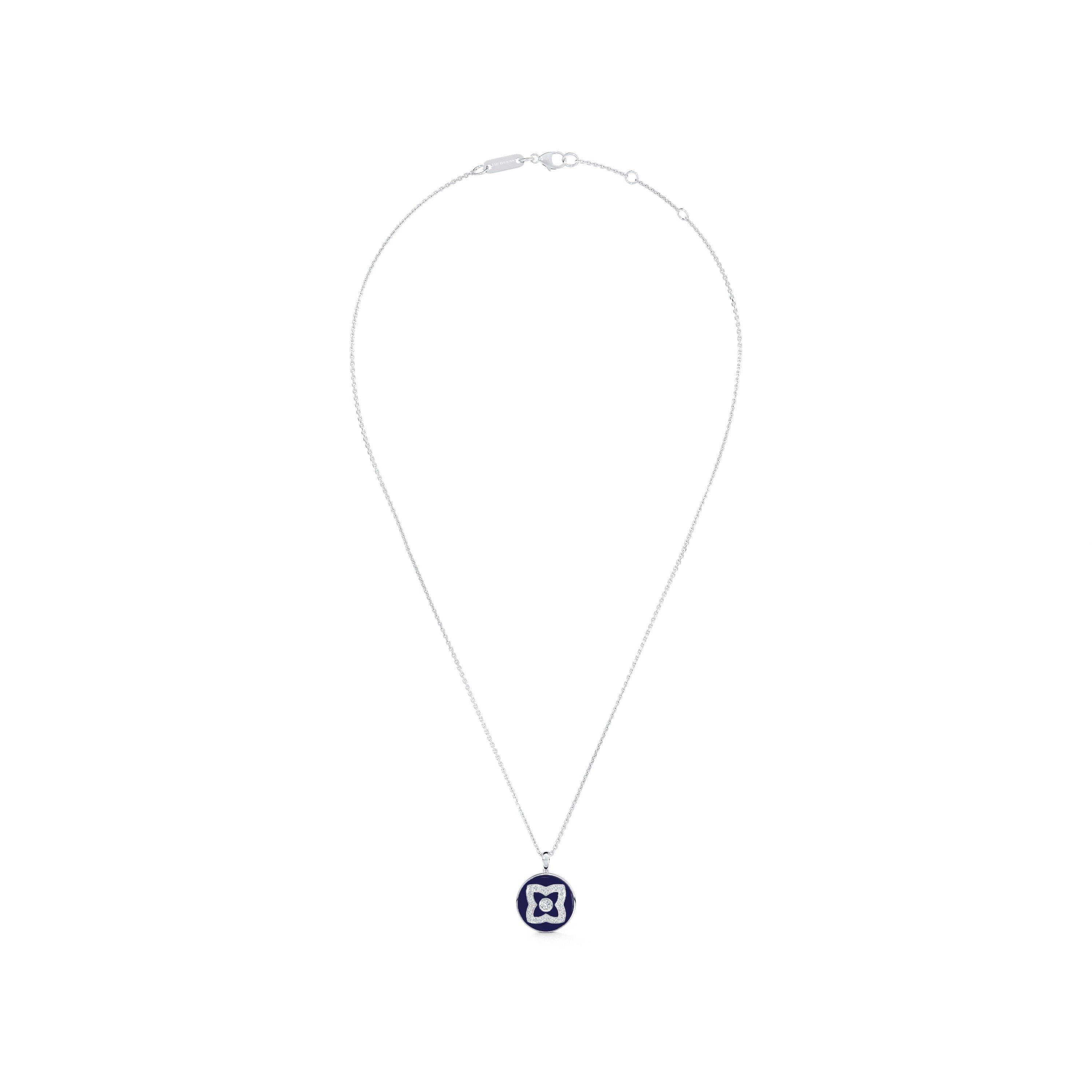 Enchanted Lotus 藍色琺瑯白金項鏈, image 5