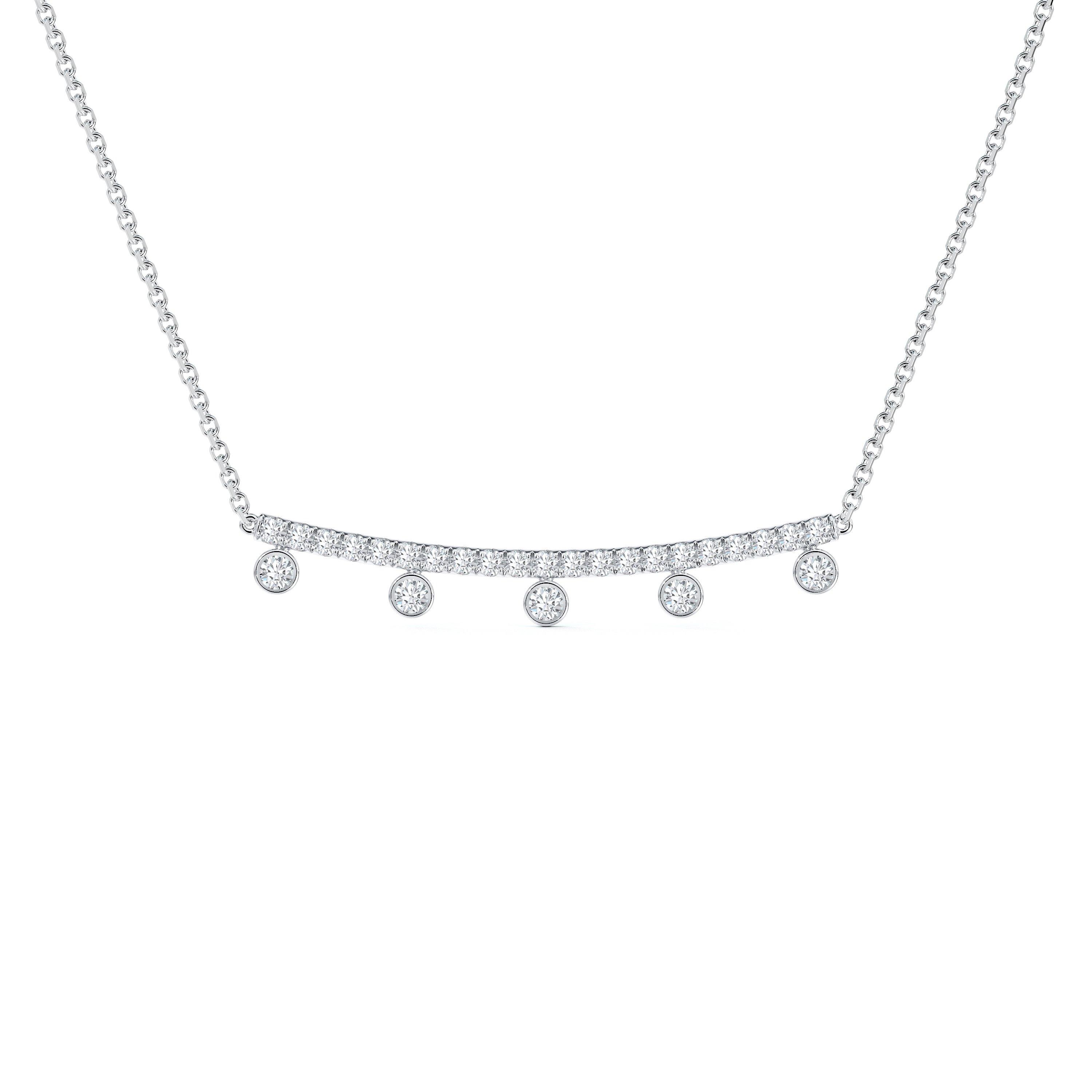 Dewdrop Chain Pendant in White Gold