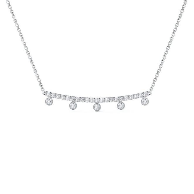 Dewdrop Chain Pendant in White Gold