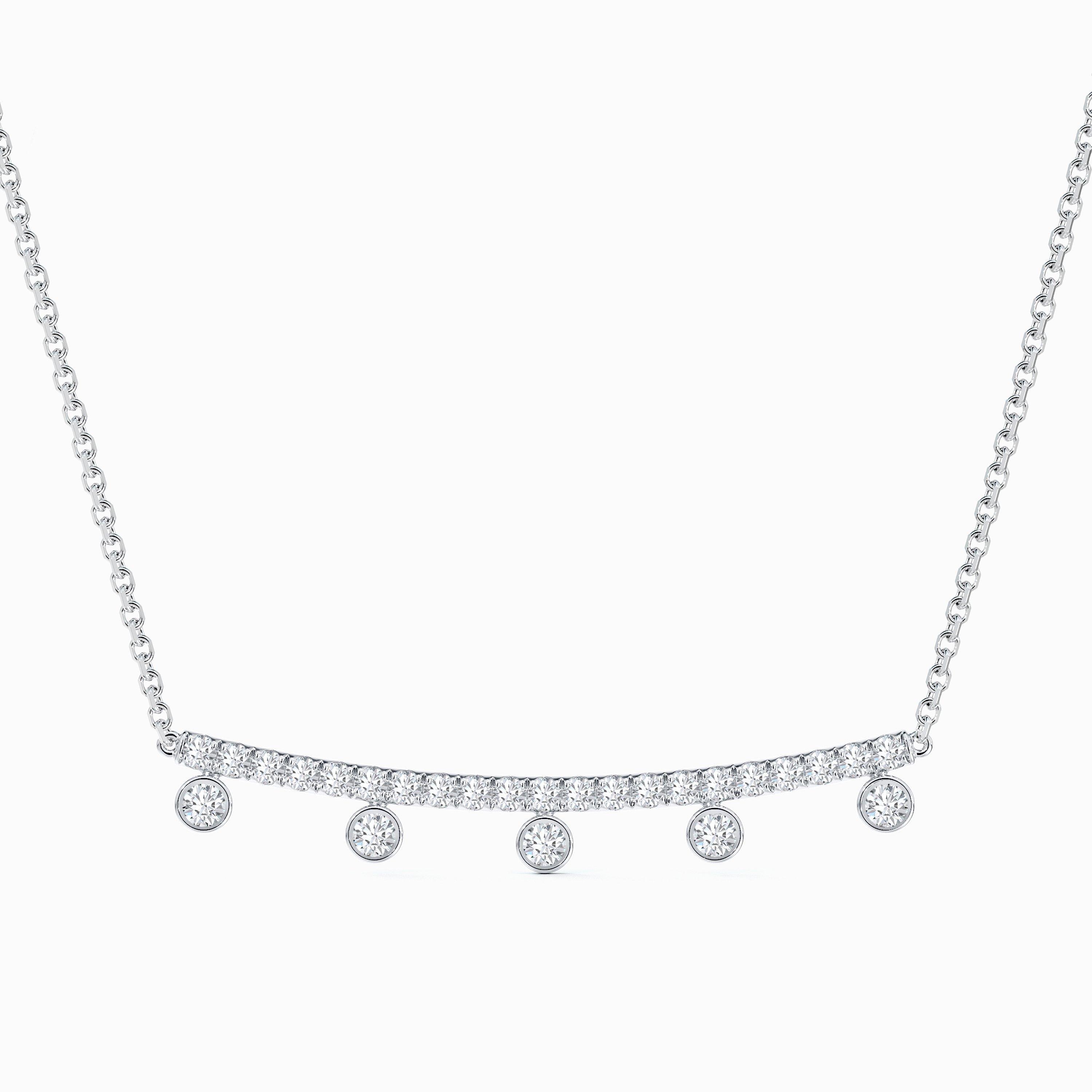 Dewdrop Chain Pendant in White Gold, image 1