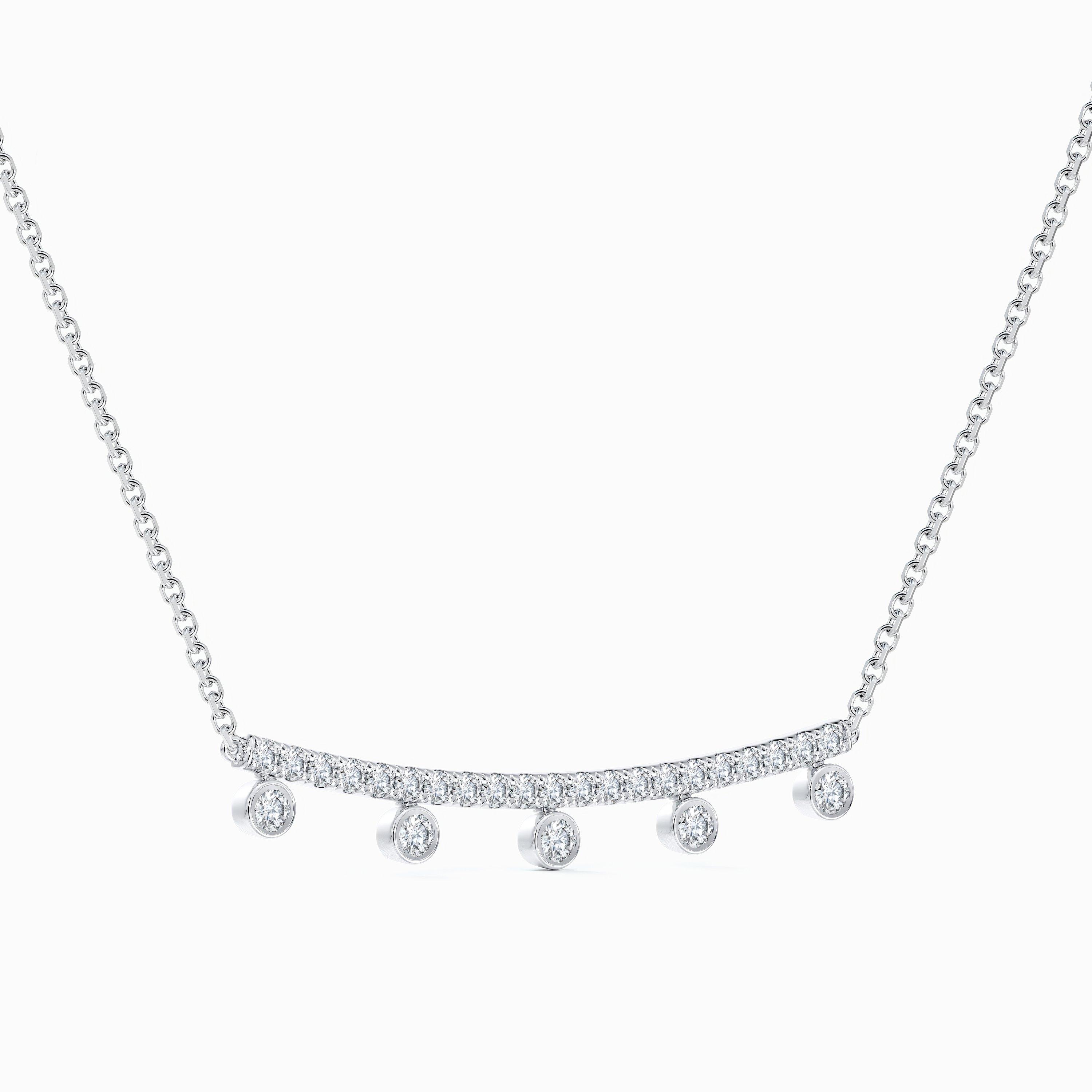 Dewdrop Chain Pendant in White Gold, image 2