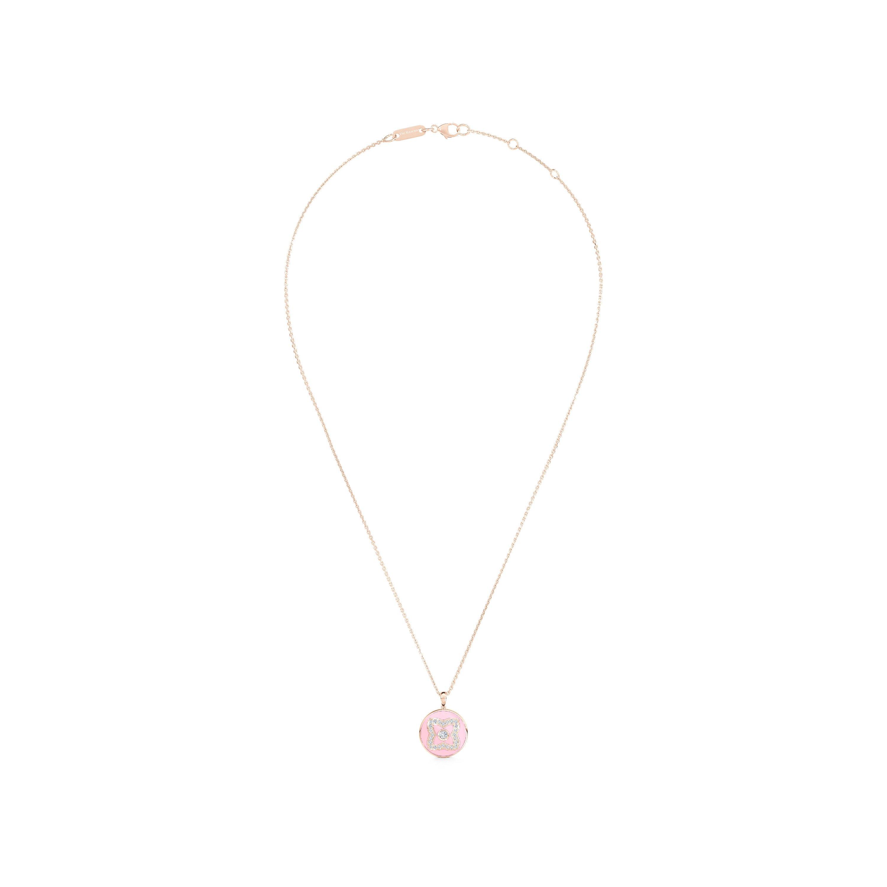 Enchanted Lotus 粉色琺瑯玫瑰金項鏈, image 2