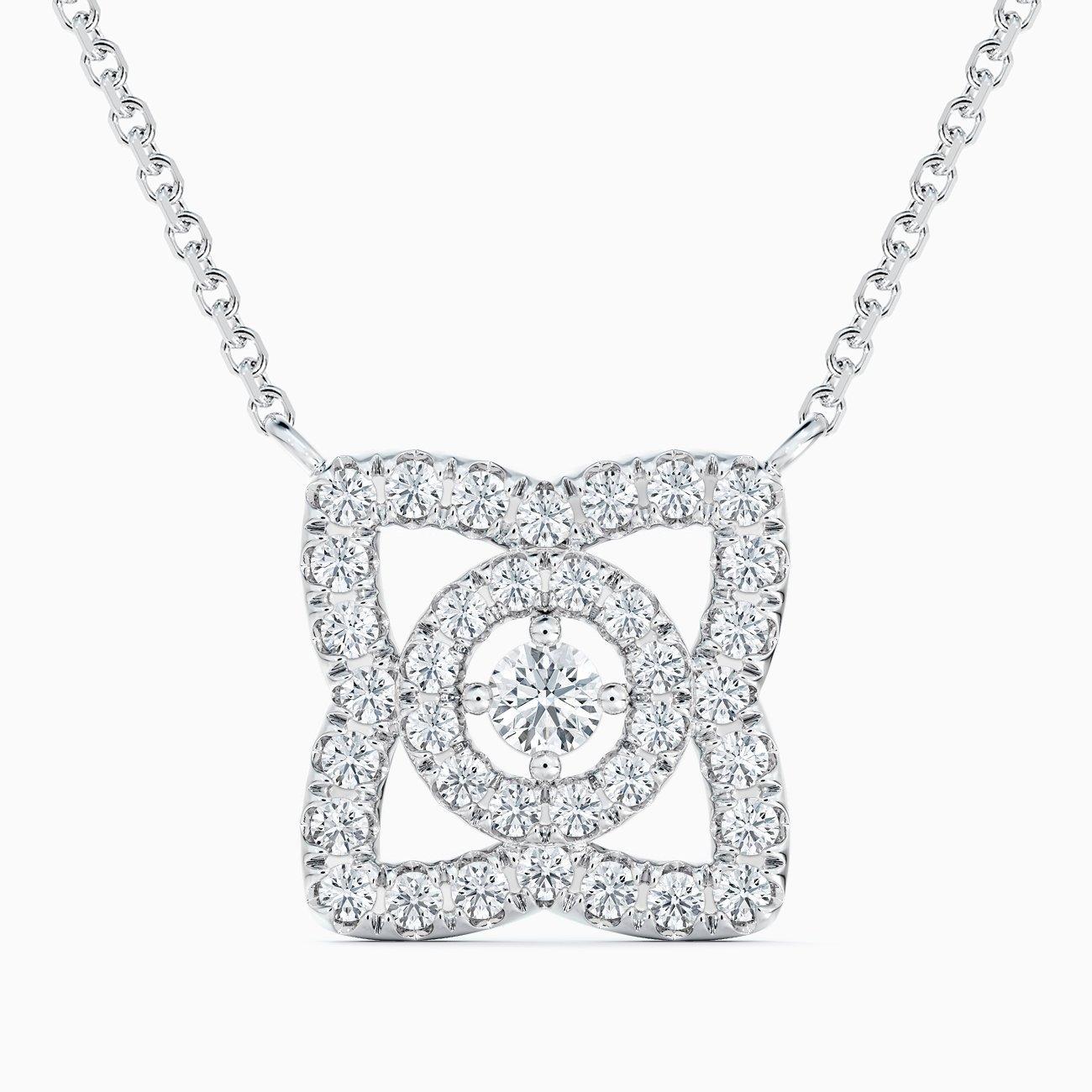 Enchanted Lotus Pendant in White Gold De Beers US