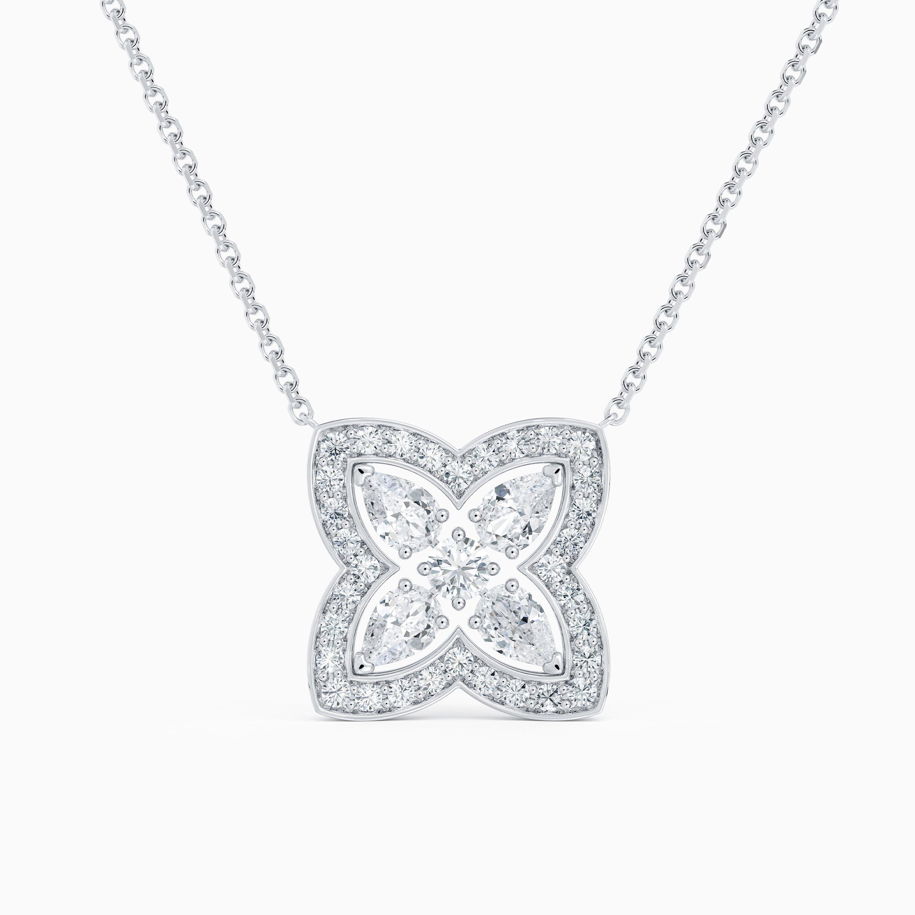 Enchanted Lotus Pendant in White Gold, image 1