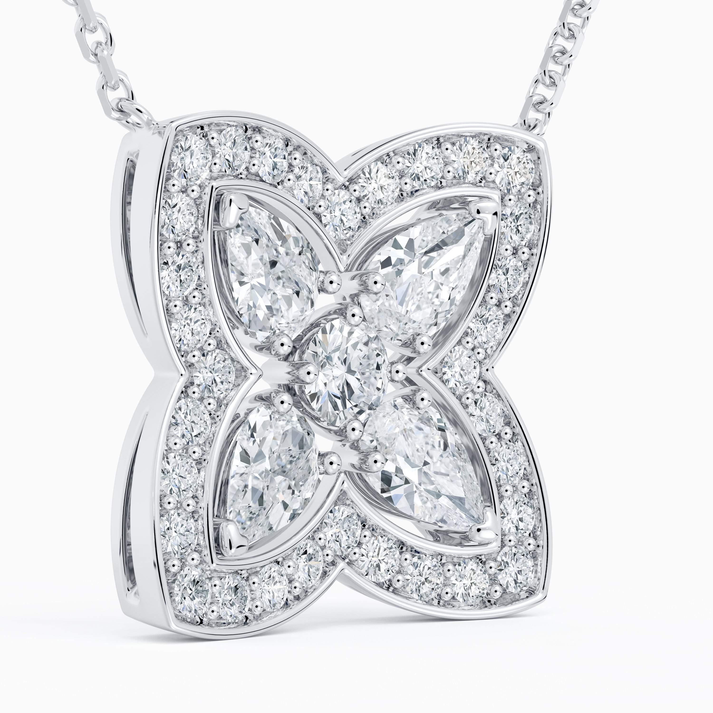 Enchanted Lotus Pendant in white gold with pear shape diamonds Enchanted Lotus Pendant in white gold with pear shape diamonds, image 2