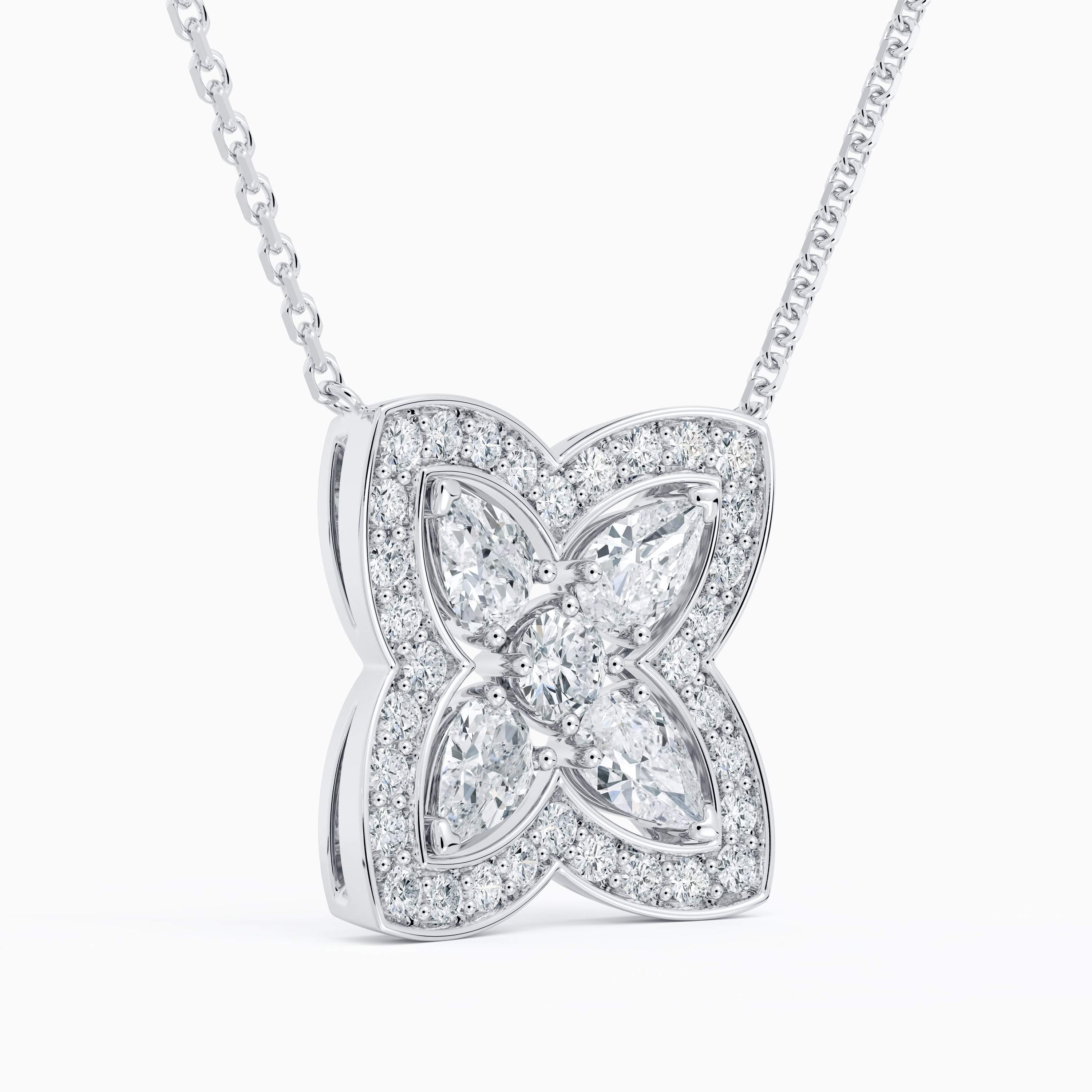 Enchanted Lotus Pendant in white gold with pear shape diamonds Enchanted Lotus Pendant in white gold with pear shape diamonds, image 3