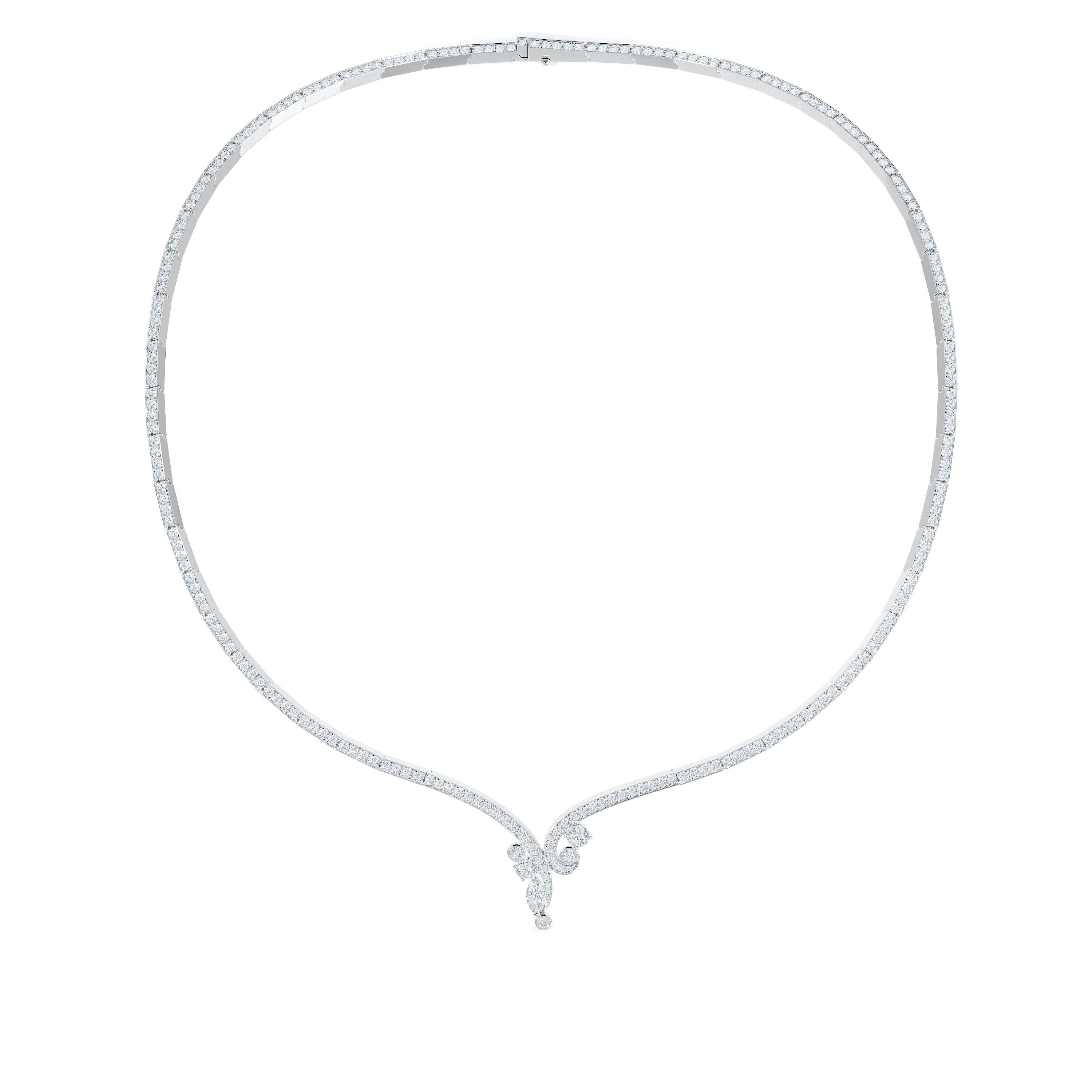 Adonis Rose Necklace in White Gold, image 1