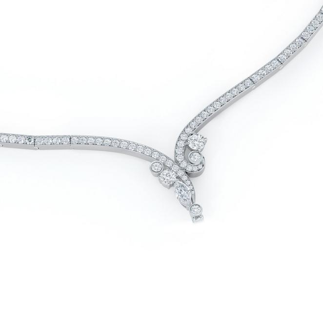 Adonis Rose Necklace in White Gold