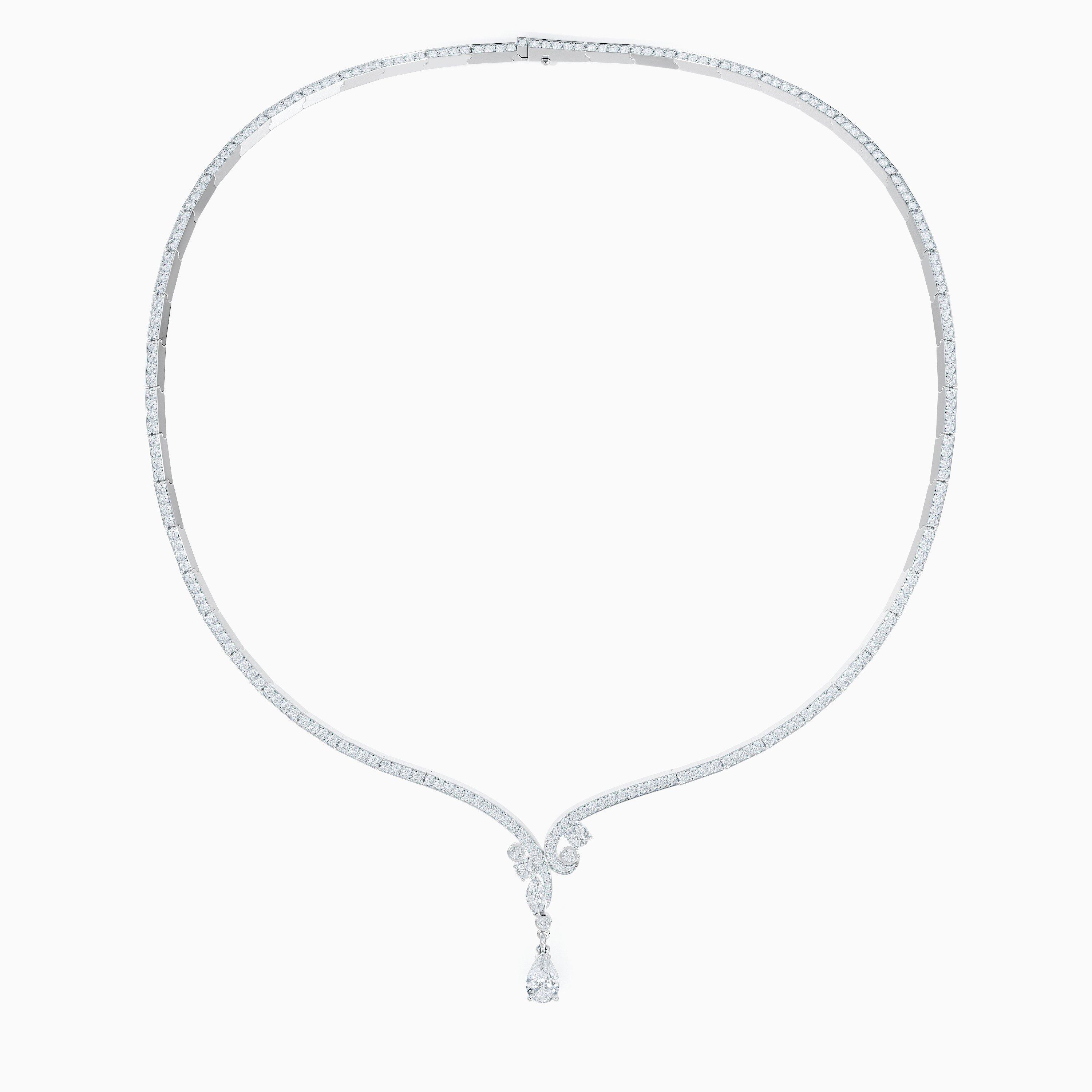 Adonis Rose Necklace in White Gold, image 1