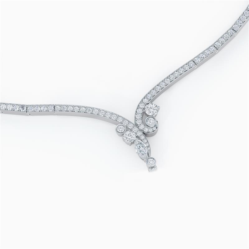 Adonis Rose Necklace in White Gold, image 2