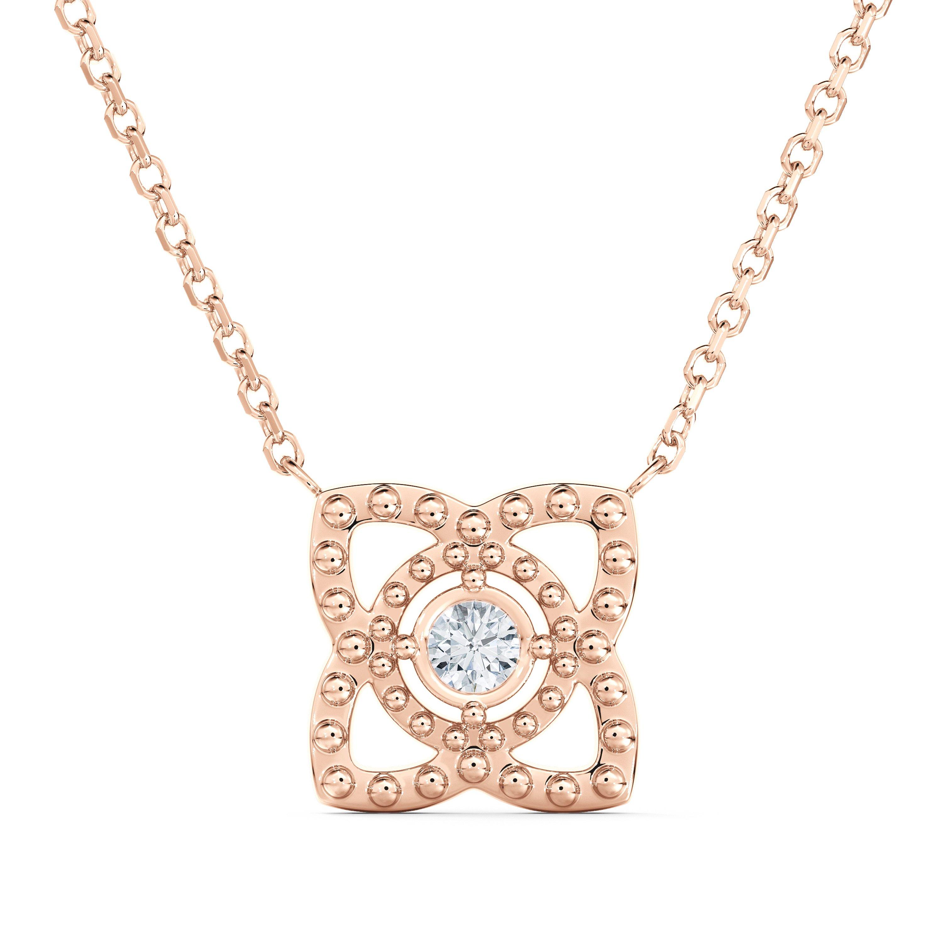 Enchanted Lotus Beaded Necklace in Rose Gold