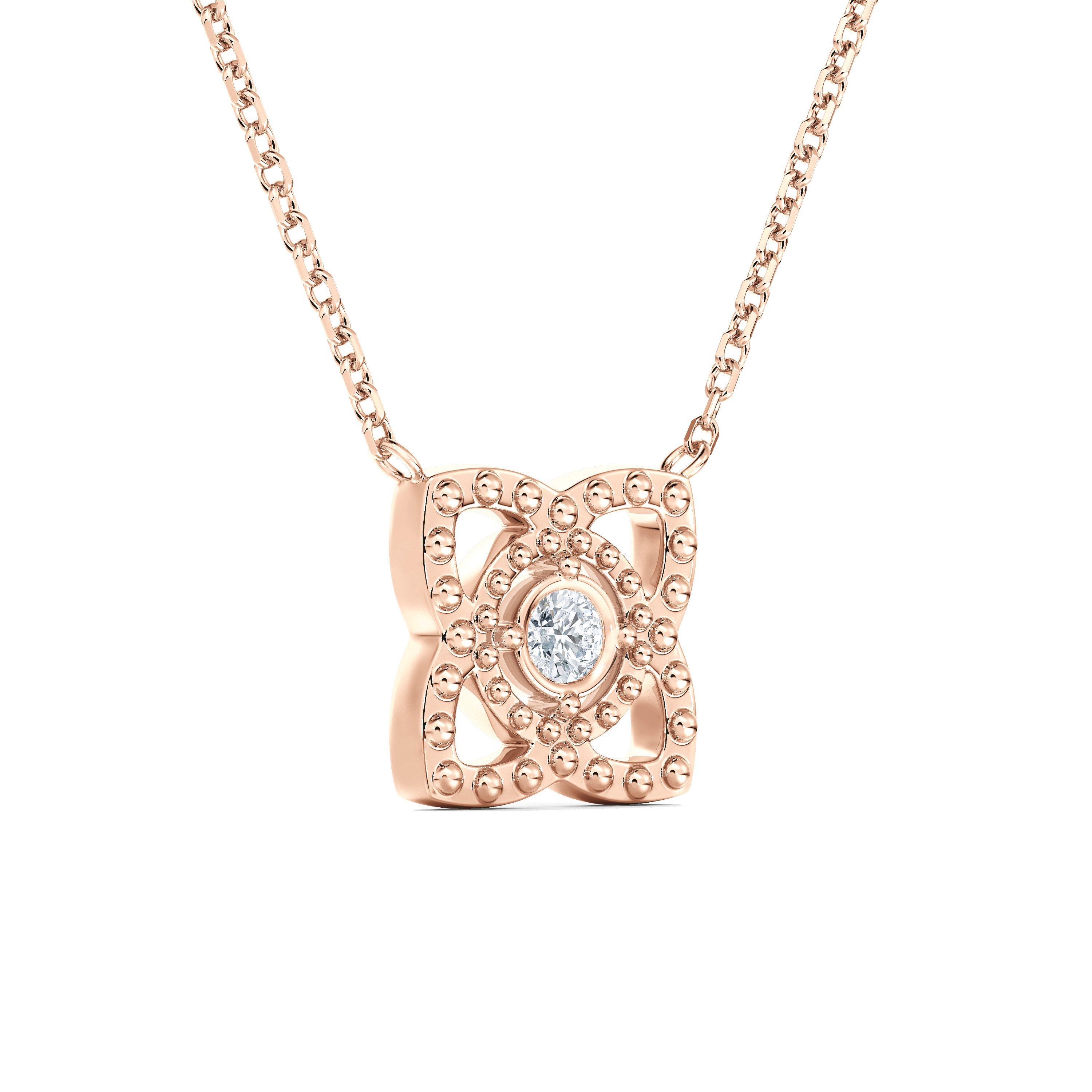 Enchanted Lotus Beaded玫瑰金鉆石項鏈, image 3