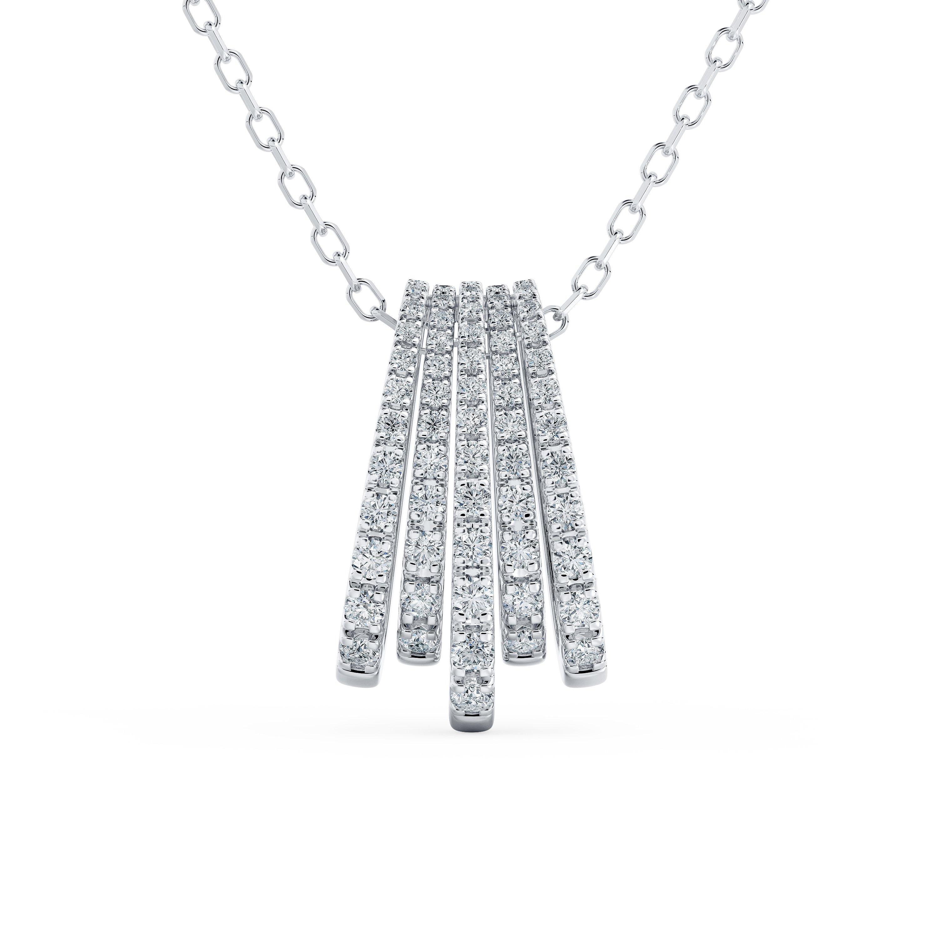 Five Lines Pendant in White Gold with Diamonds, image 1