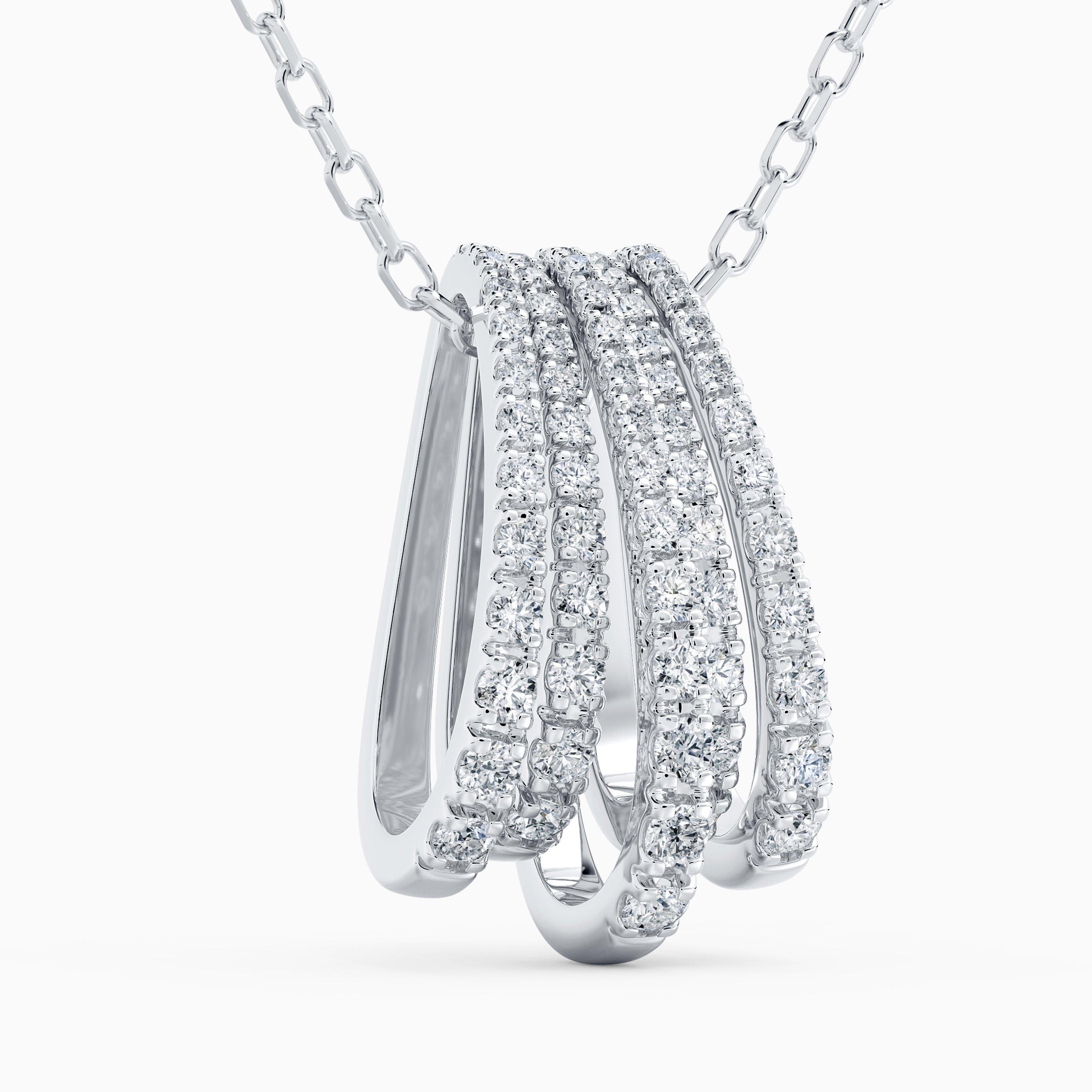 Five Lines Pendant in White Gold with Diamonds, image 2