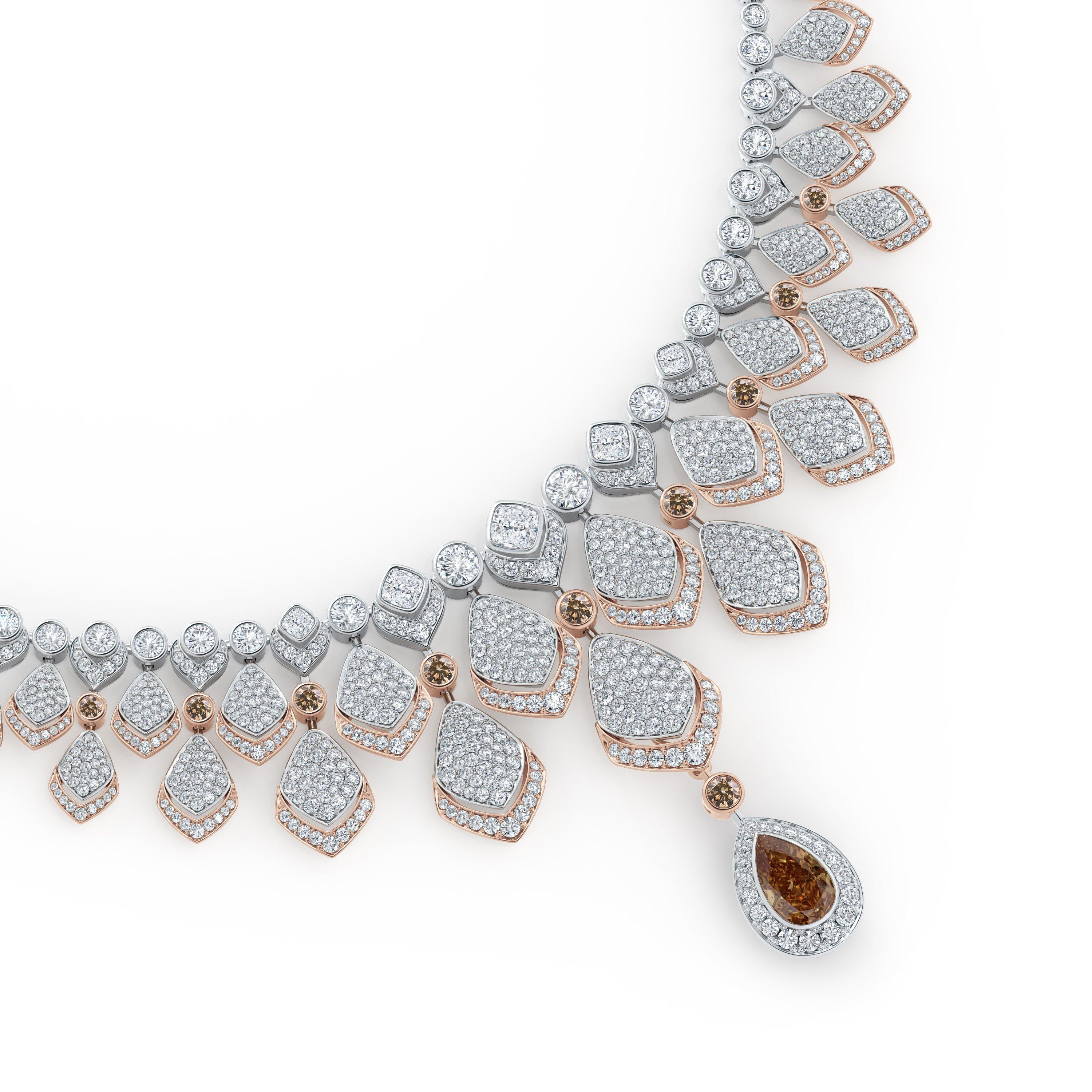 Collier B BLOSSOM or, nacre & diamants, Bijoux de luxe