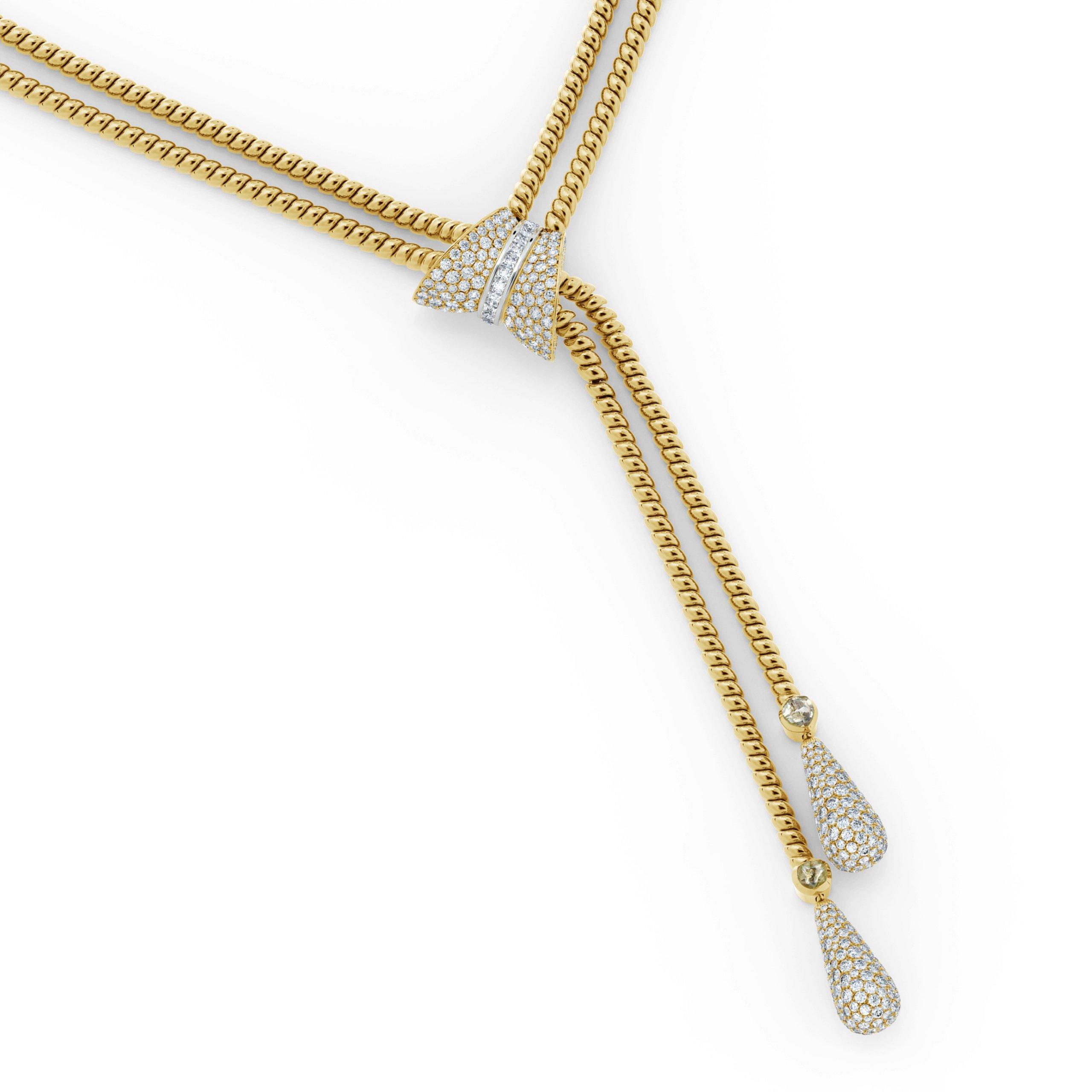 Diamond Draped Lariat Necklace