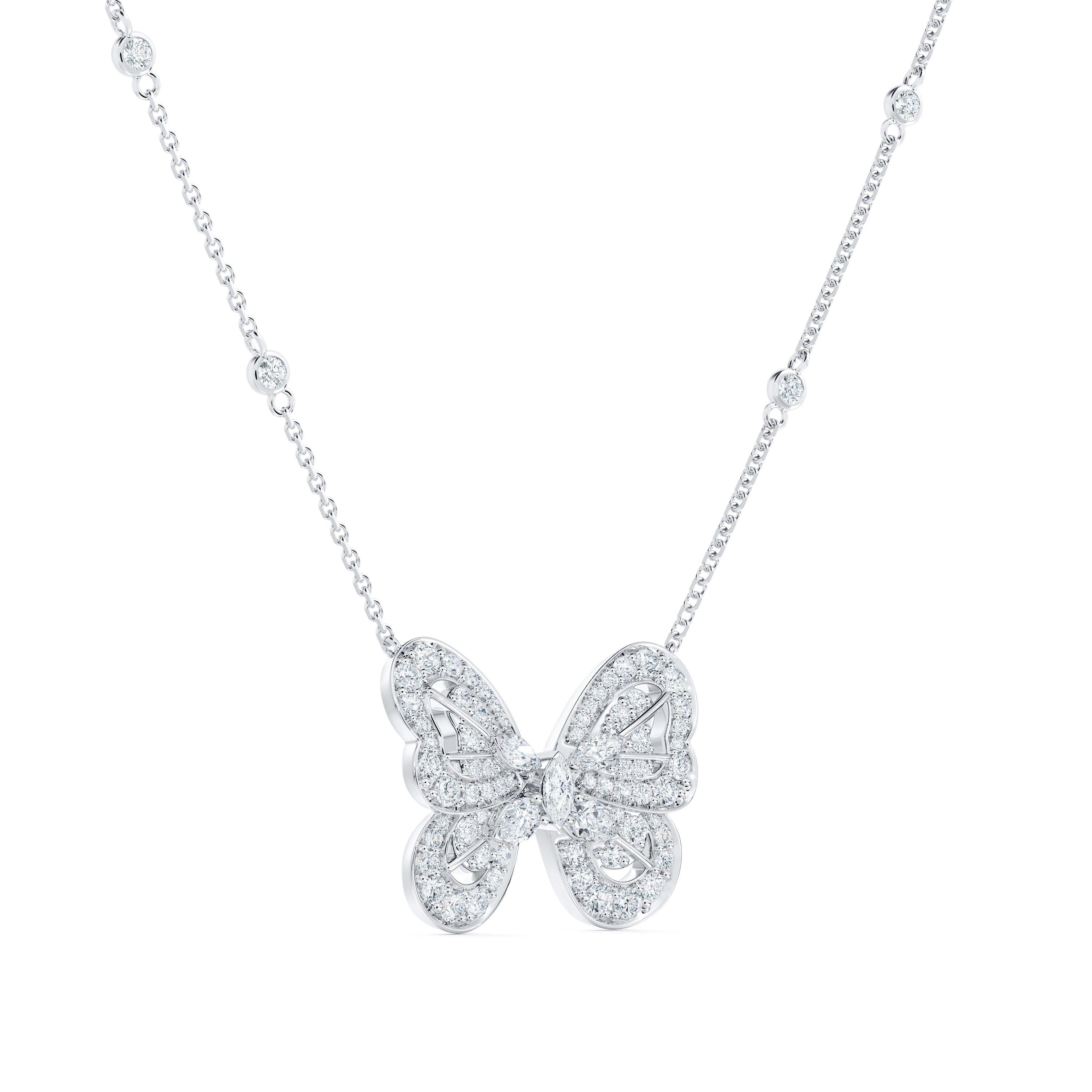Portraits of Nature Butterfly 白金鉆石項鏈, image 2
