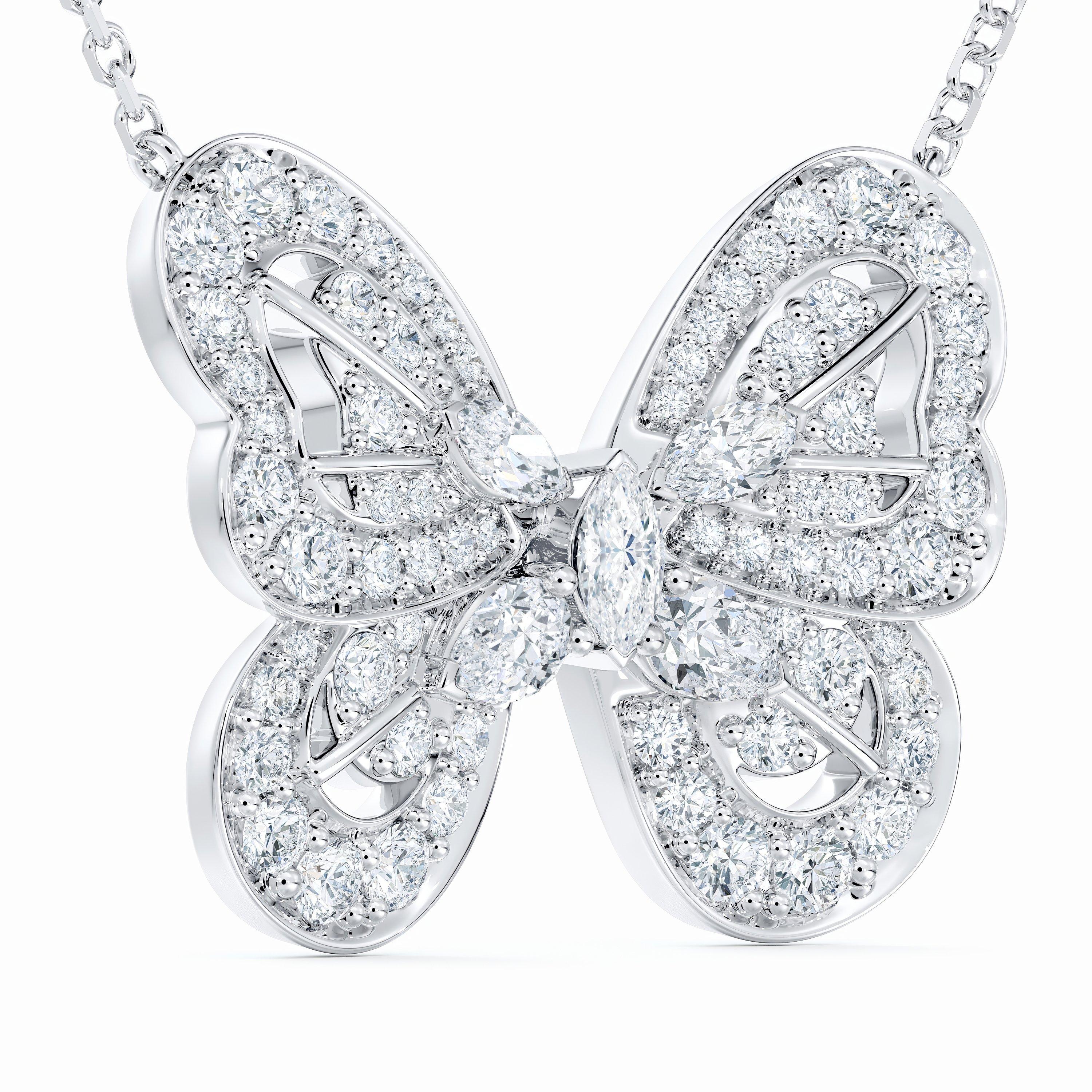 Portraits of Nature Butterfly Pendant in White Gold, image 2