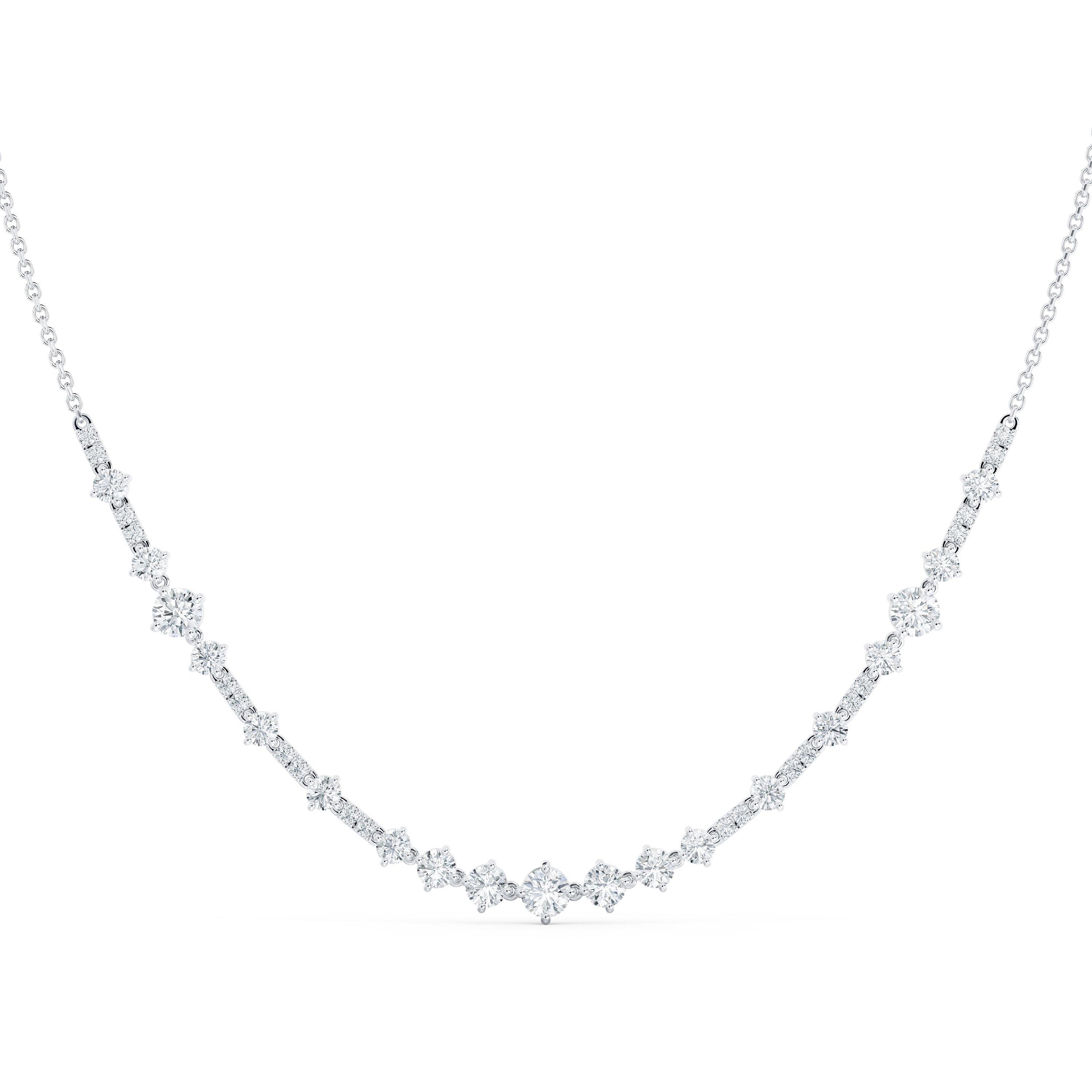 Arpeggia Line Necklace in White Gold with Diamonds, image 1