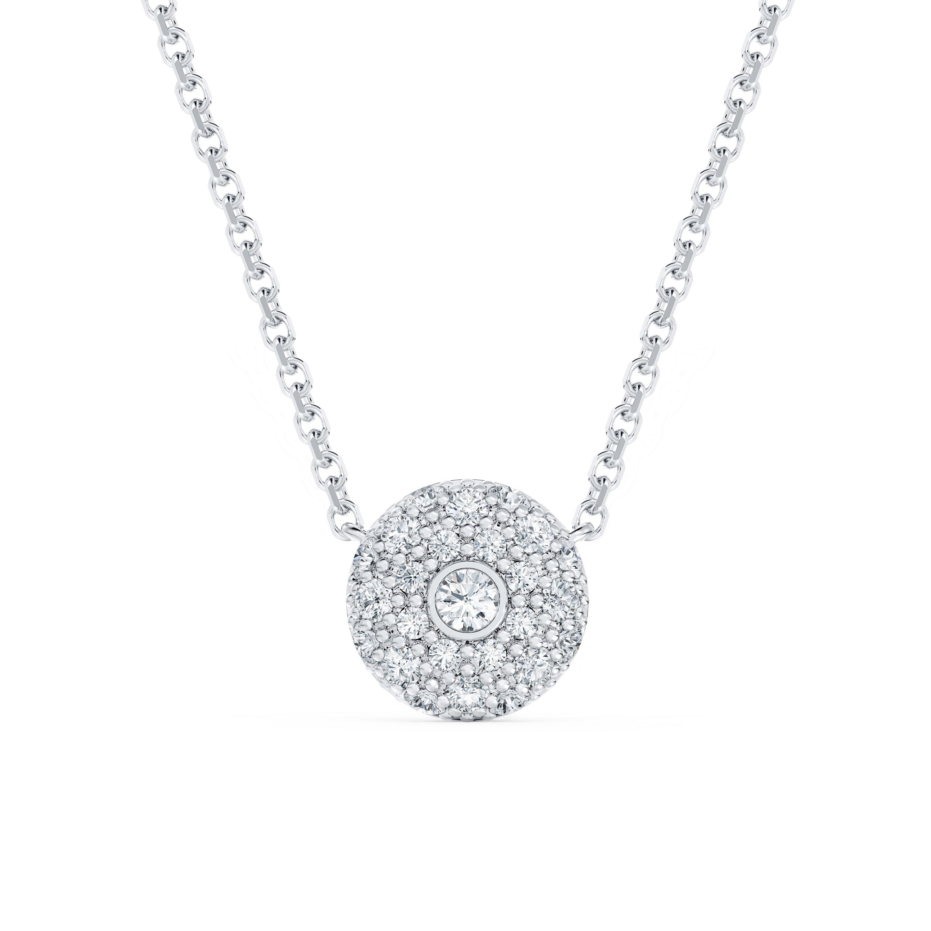 Classic Design Diamond Pendant in White Gold, image 1