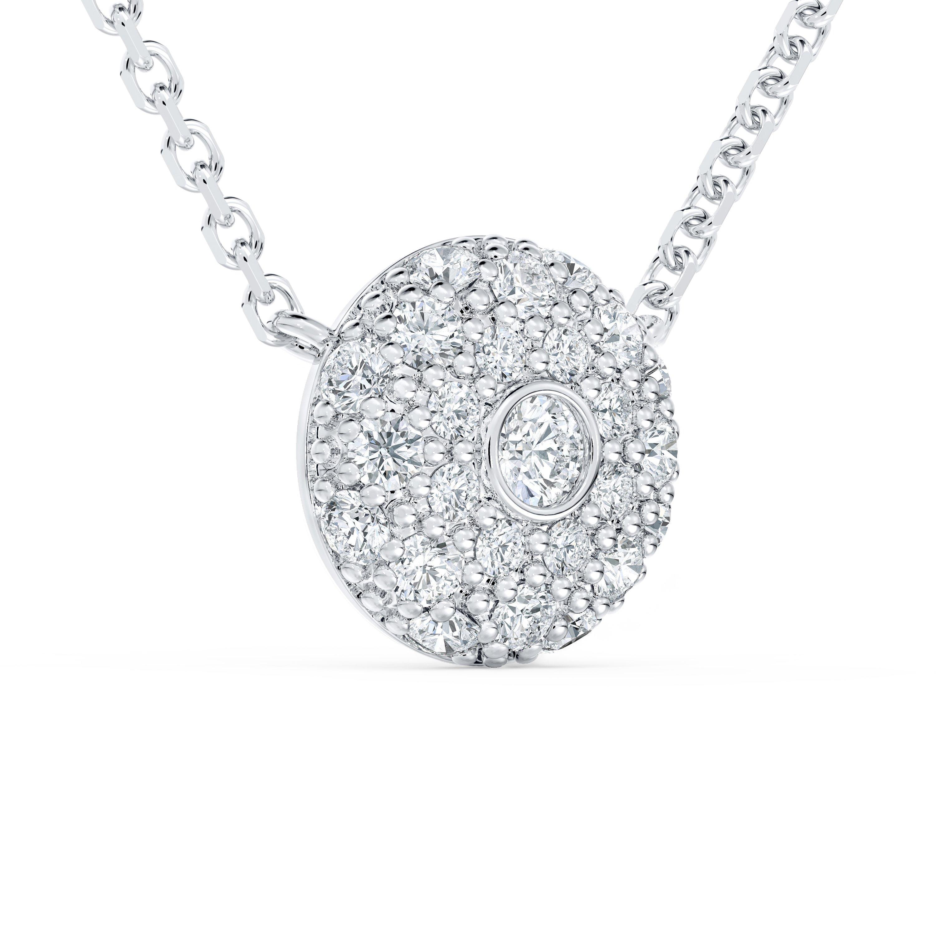 Classic Design Diamond Pendant in White Gold