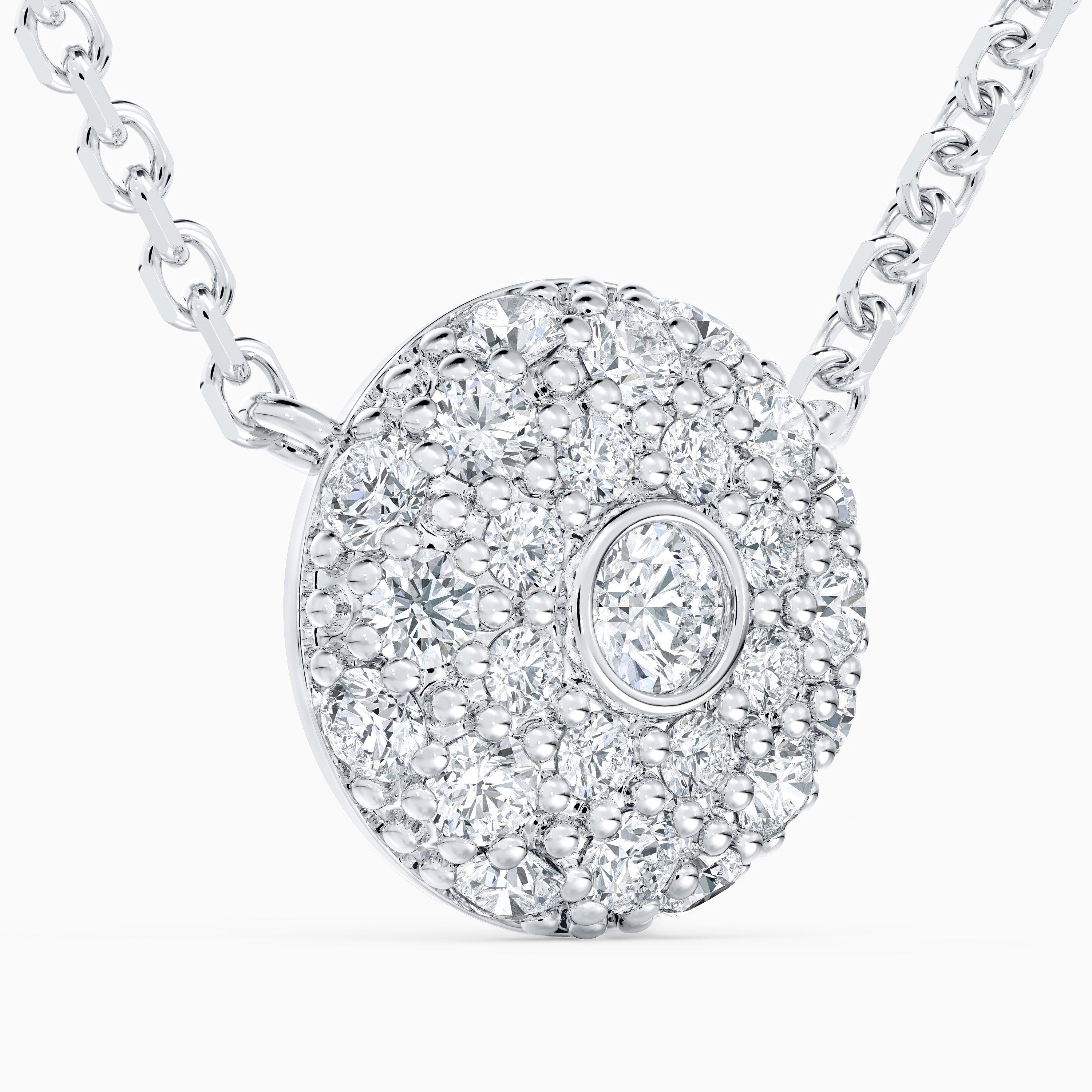 Classic Design Diamond Pendant in White Gold, image 2