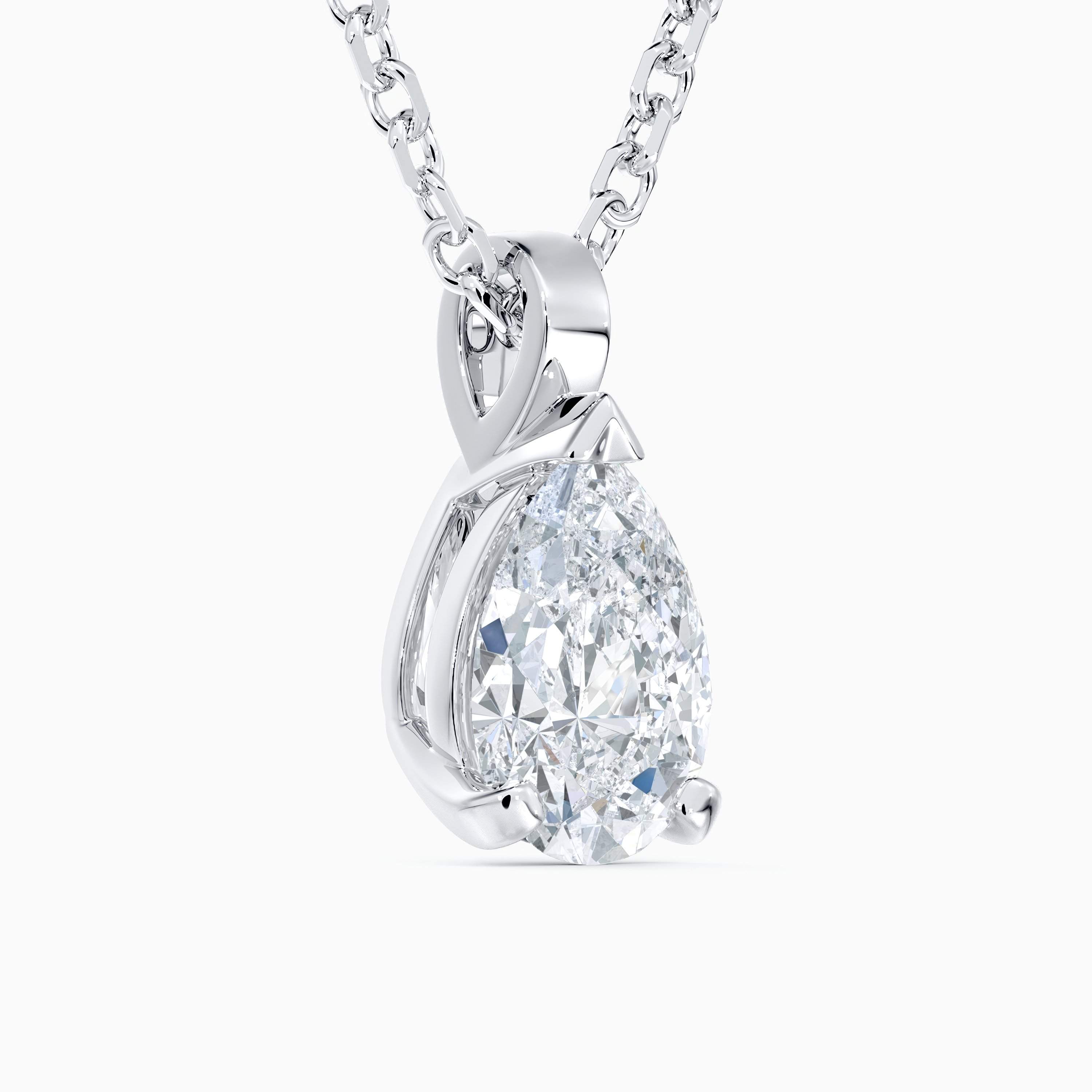 DB Classic Pear-cut Pendant in Platinum DB Classic Pear-cut Pendant in Platinum, image 2