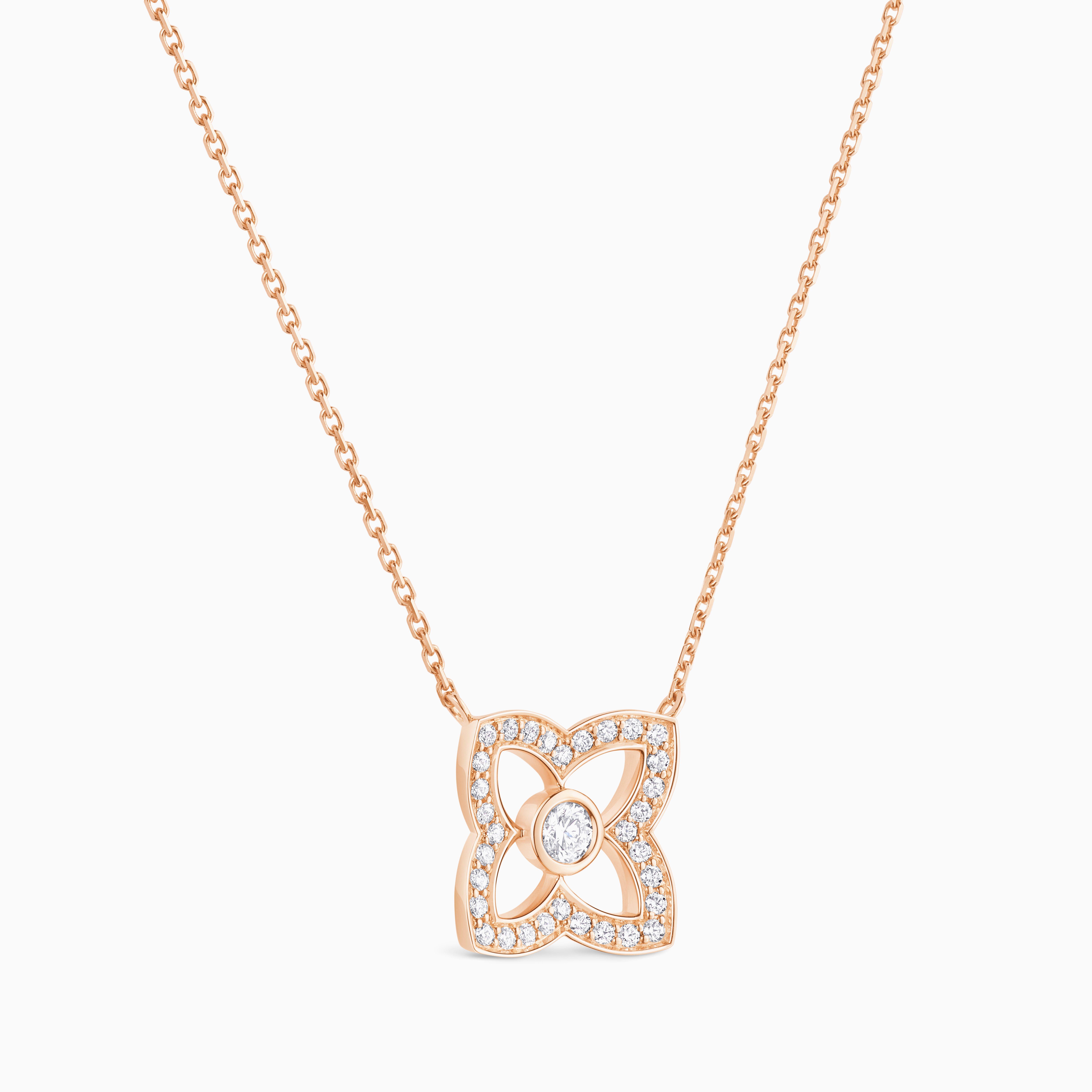 Lotus by DE BEERS rose gold diamond pendant, image 2