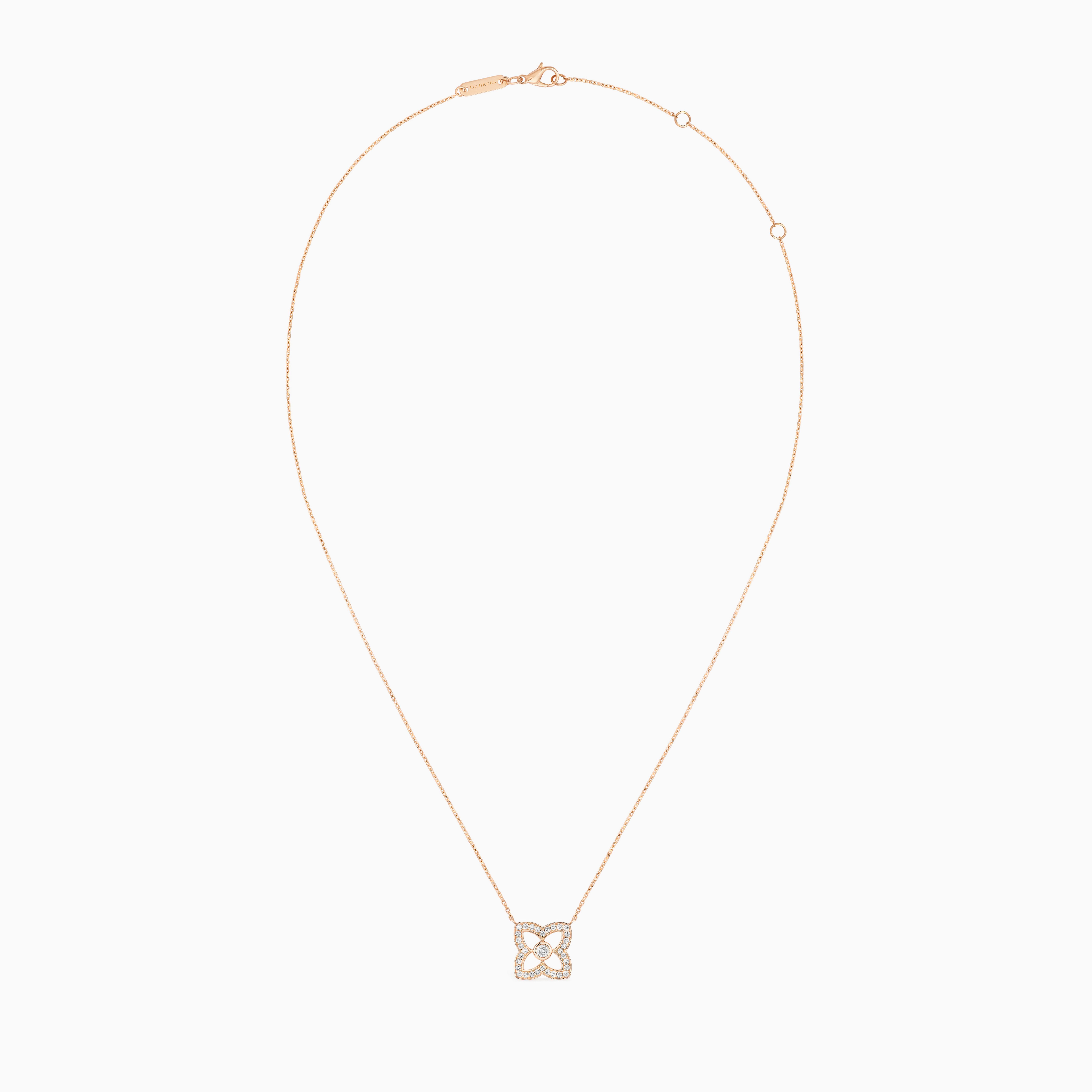 Lotus by DE BEERS rose gold diamond pendant, image 3
