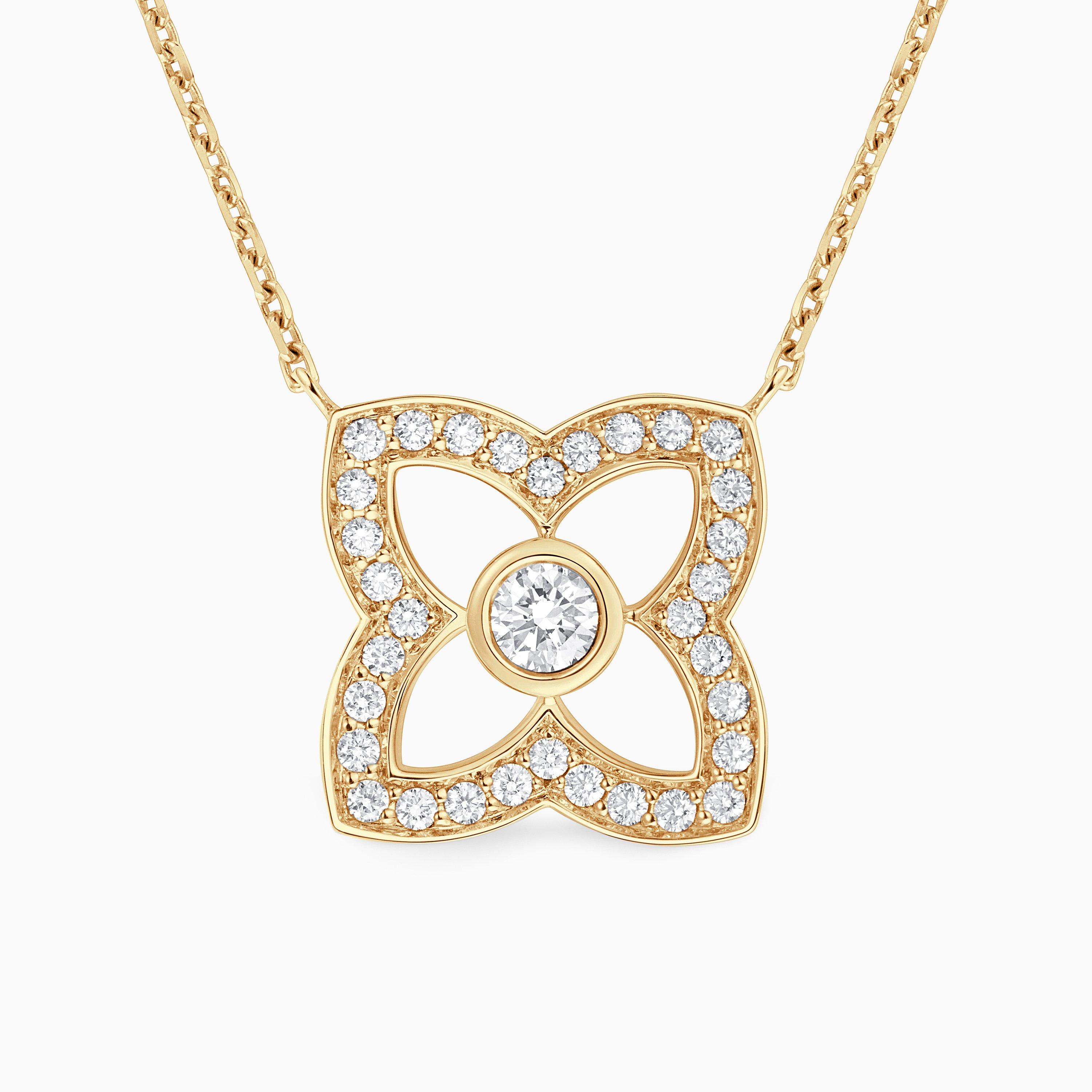 Lotus by DE BEERS yellow gold diamond pendant, image 1