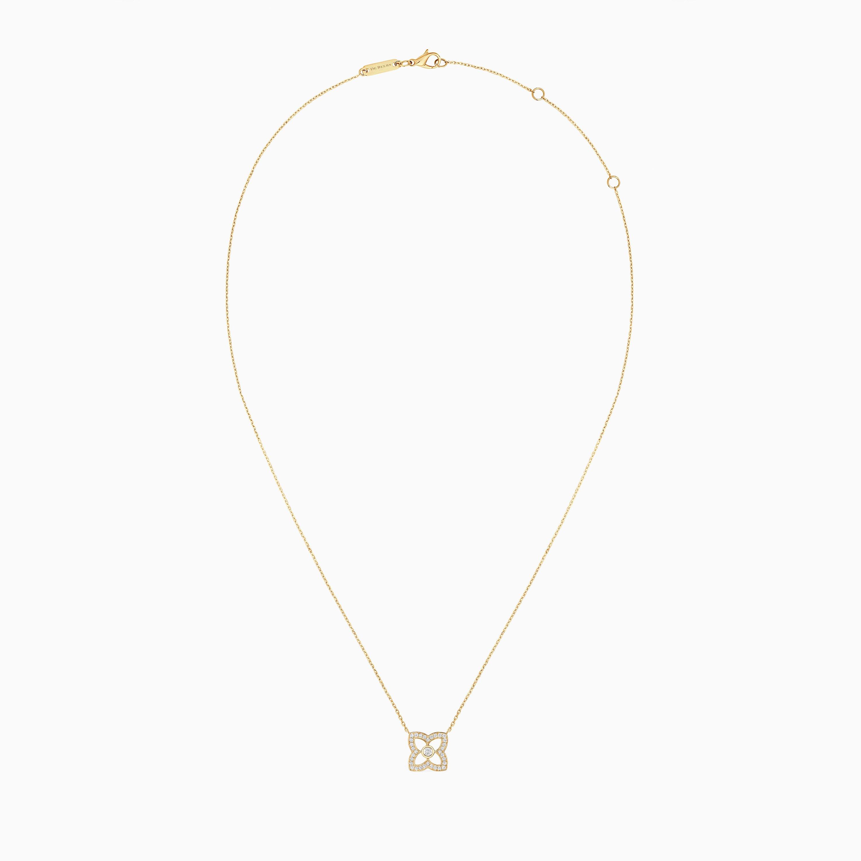 Lotus by DE BEERS yellow gold diamond pendant, image 3