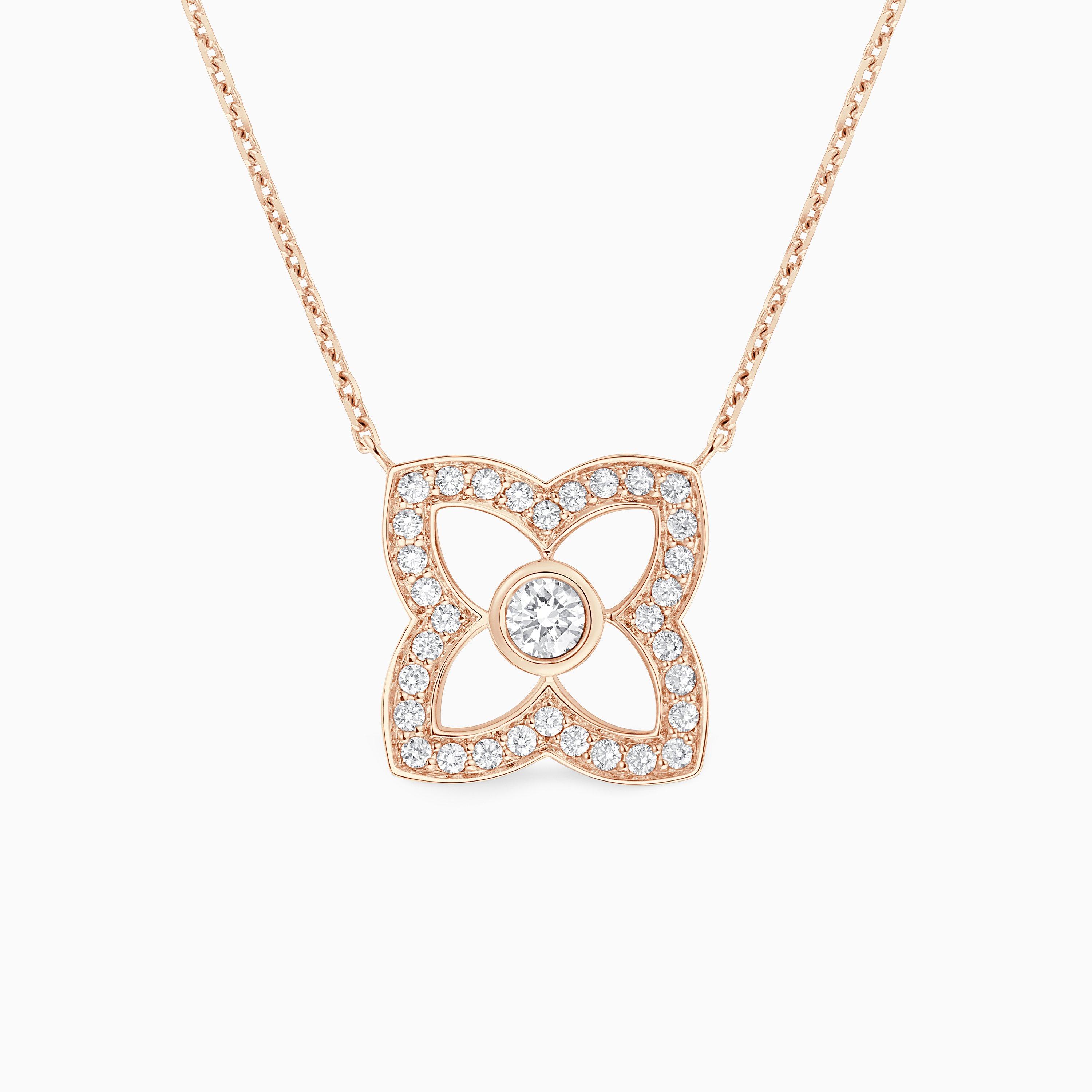 Lotus by DE BEERS small rose gold diamond pendant, image 1
