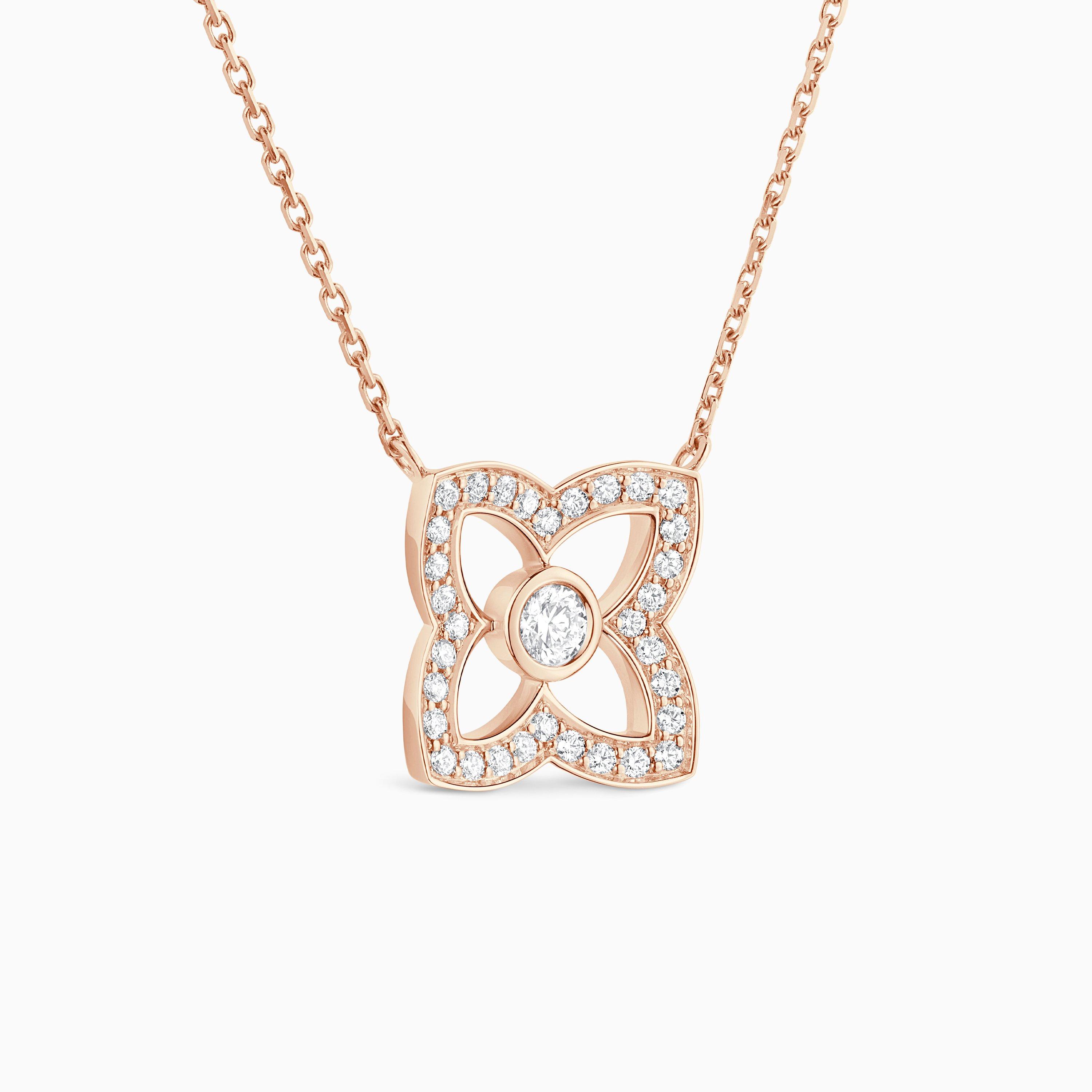 Lotus by DE BEERS small rose gold diamond pendant, image 2