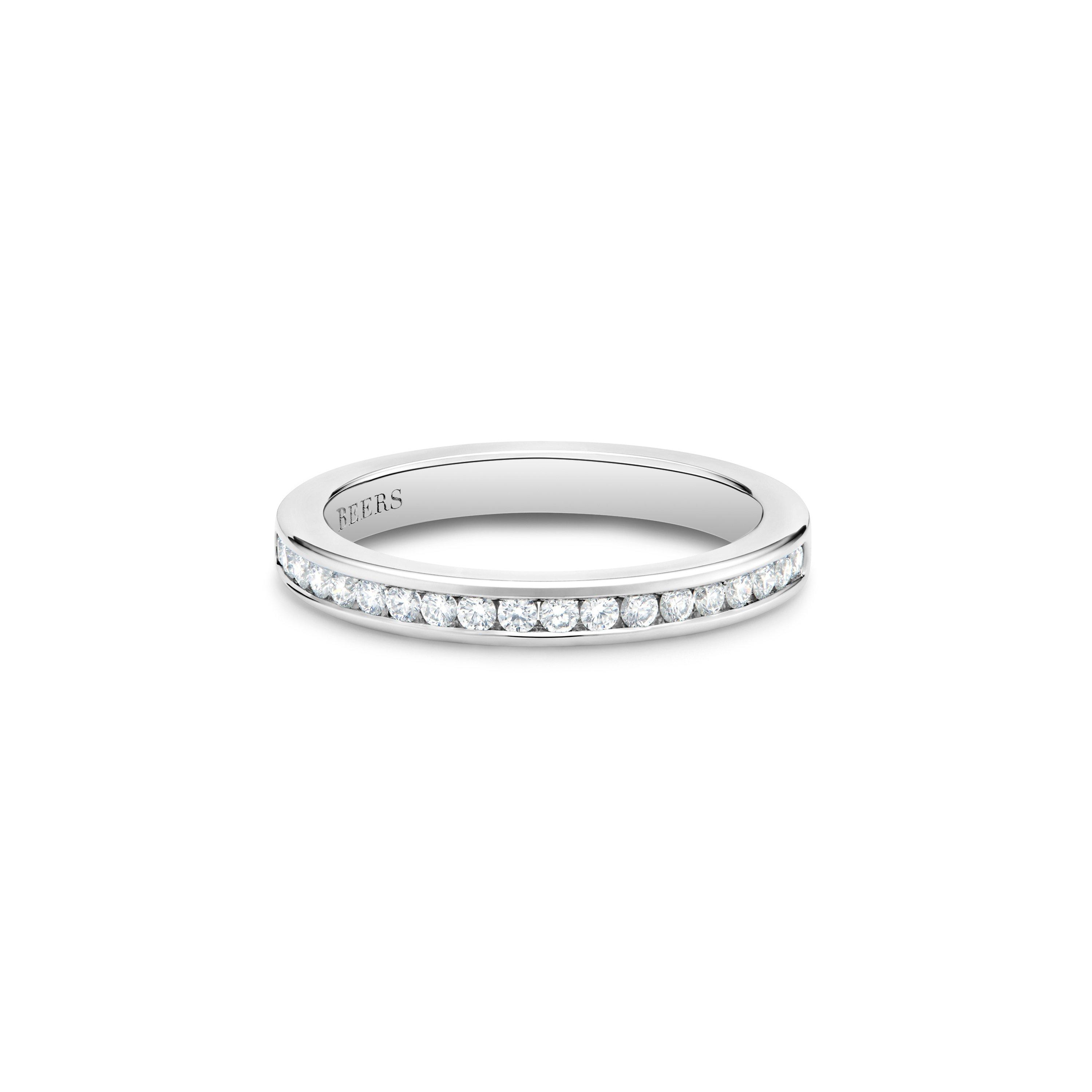 Channel-Set Half Eternity Band in Platinum