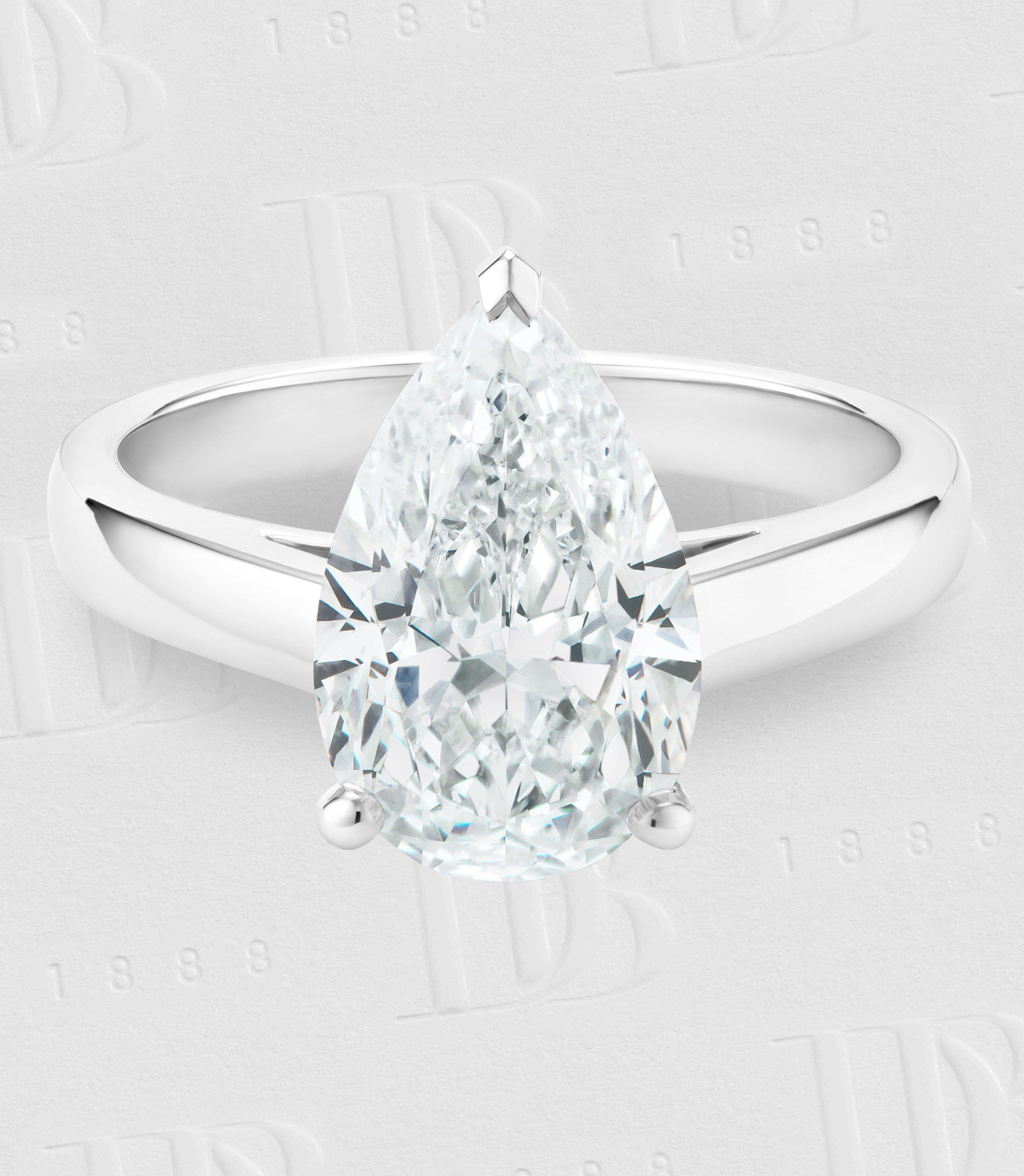 De Beers Classic 水滴形鉆石戒指, image 2