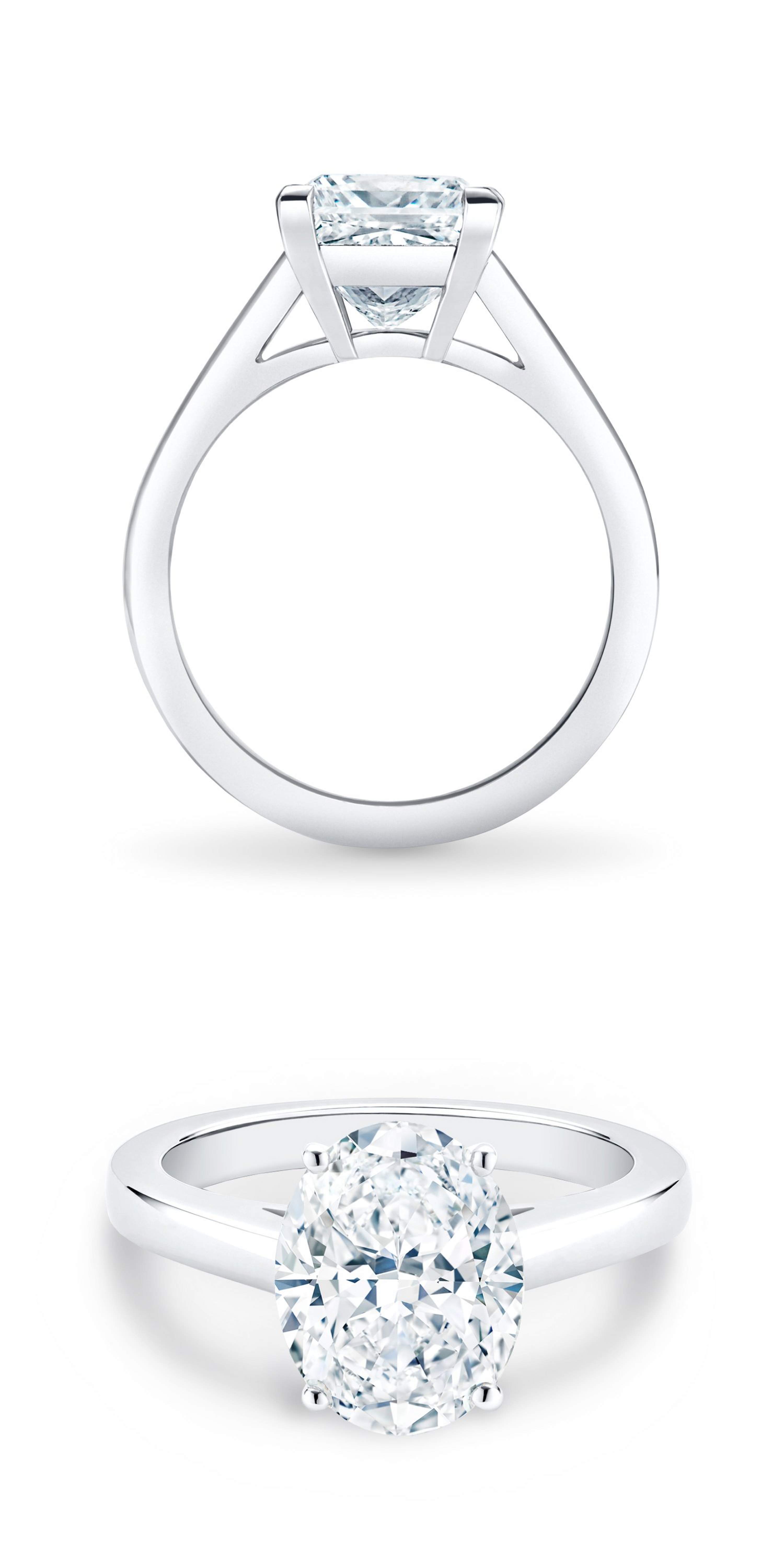 De Beers Classic 橢圓形及水滴形切割鉆戒, image 1