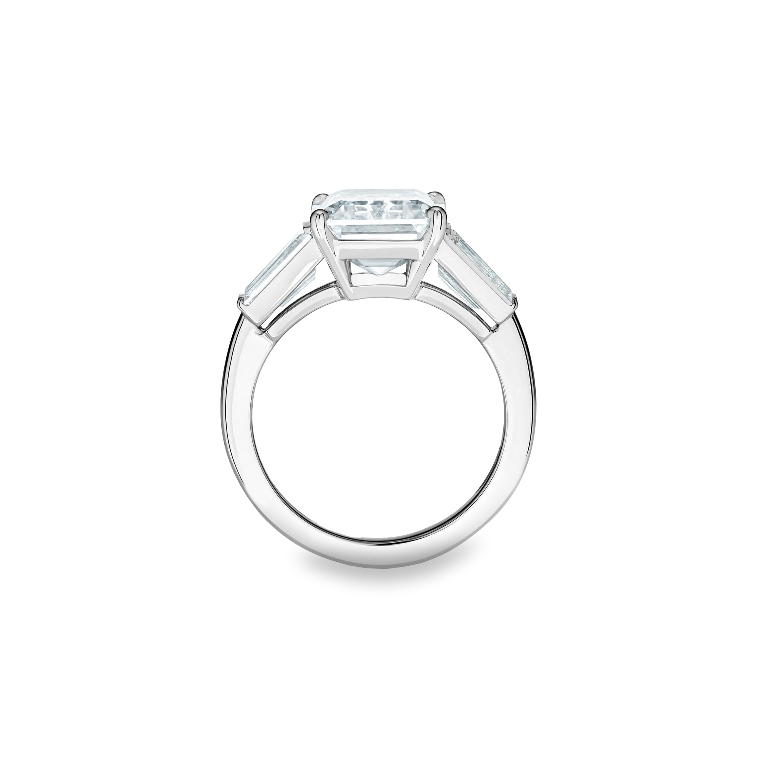 DB Classic emerald-cut and tapered diamond ring, image 2