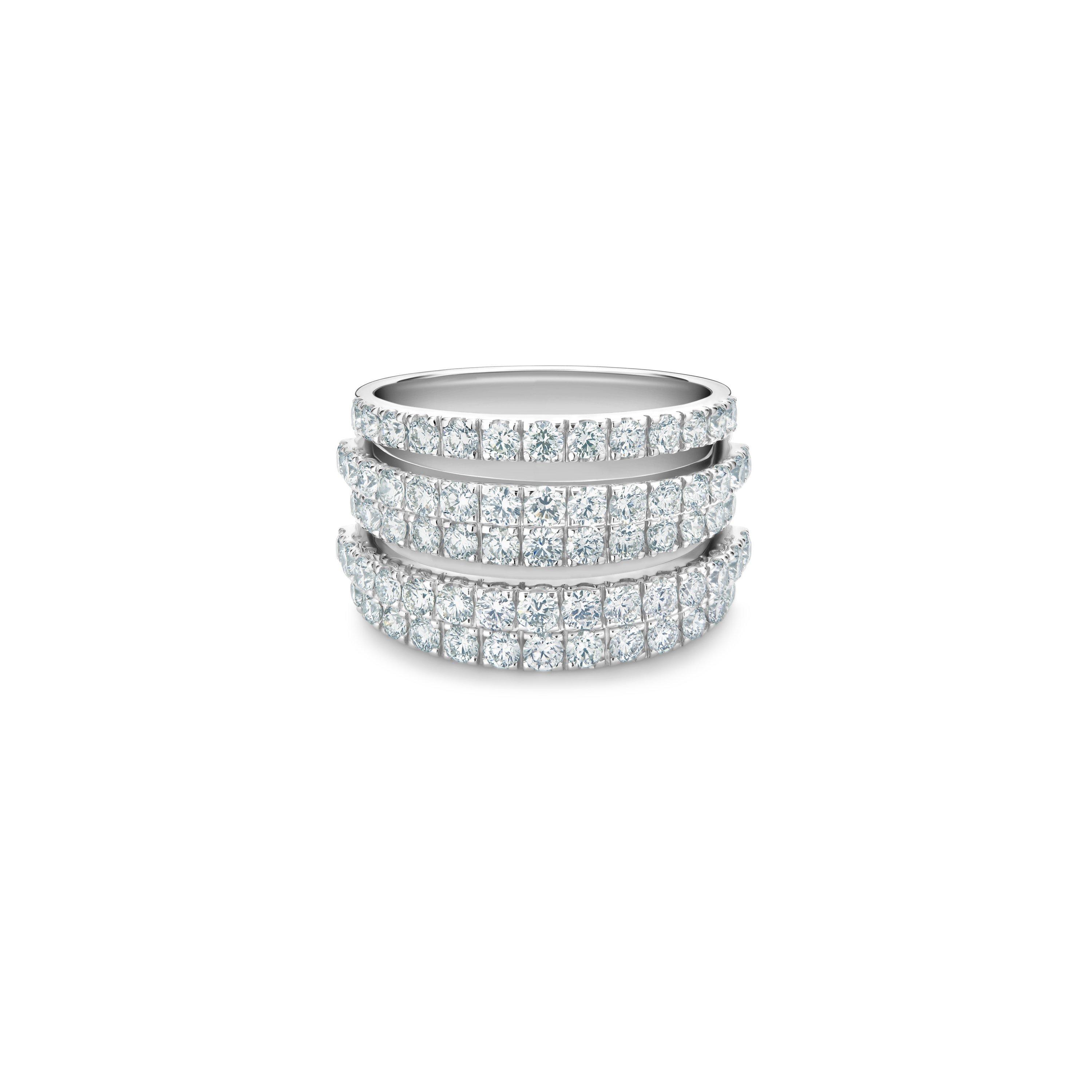 DB Classic five line band in white gold, image 1