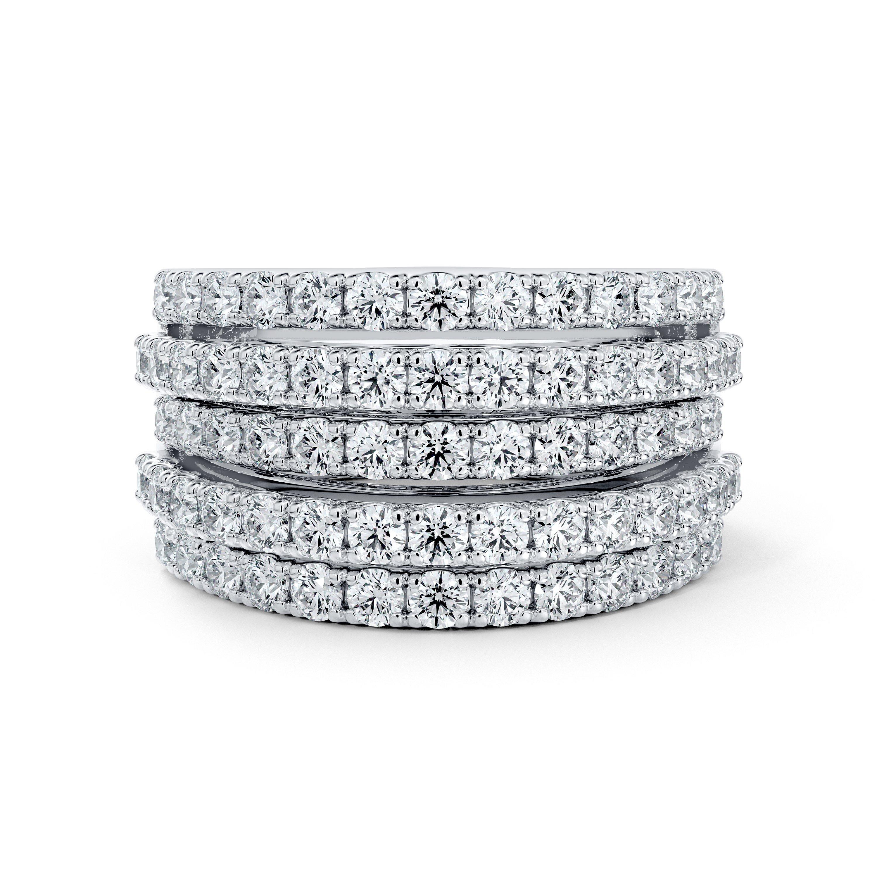 DB Classic five line band in white gold, image 1