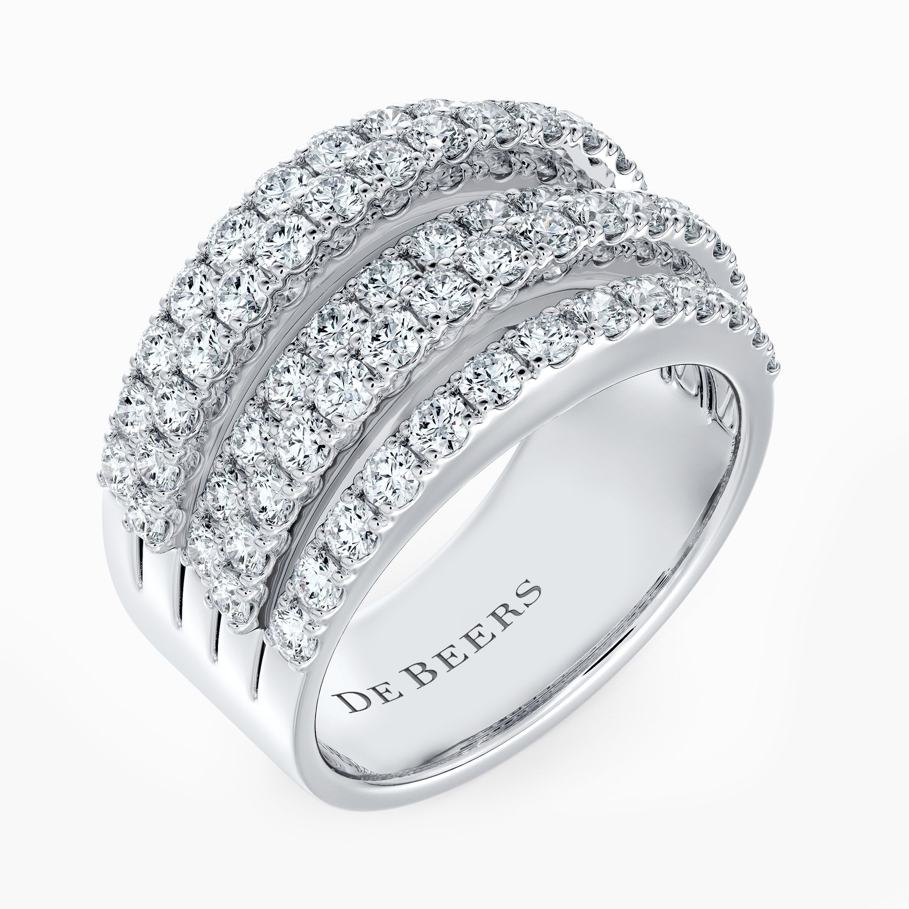 Bague DB Classic Cinq Rangs en Or Blanc, image 2