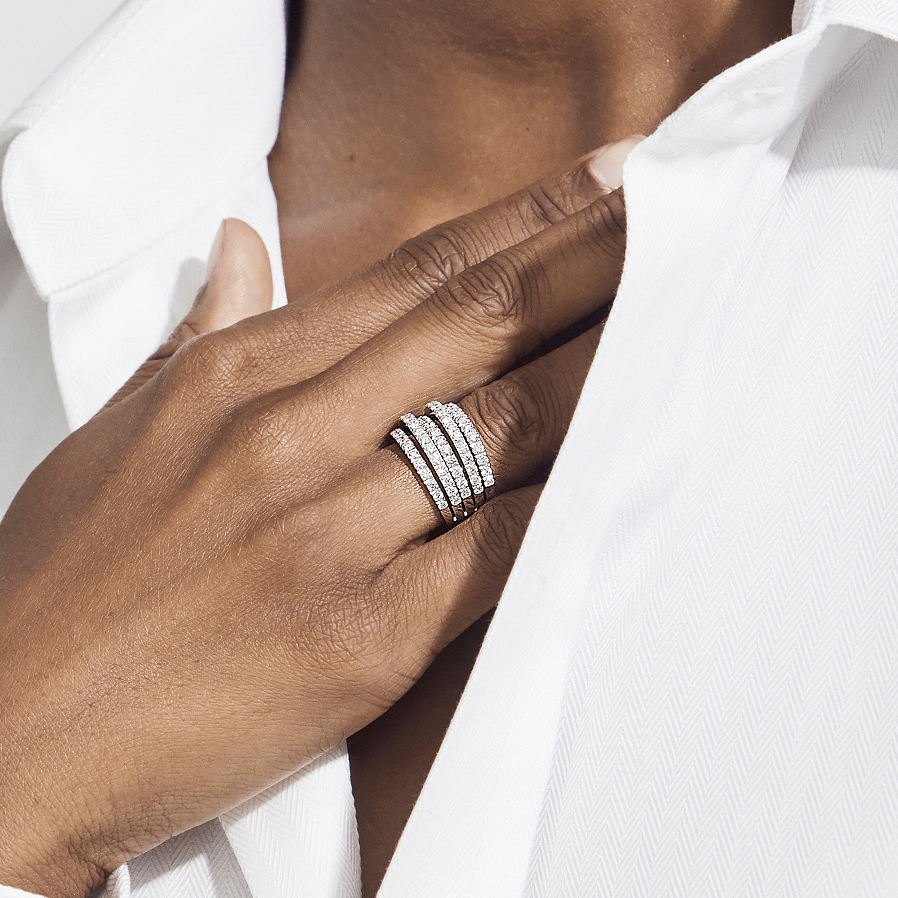 Bague DB Classic Cinq Rangs en Or Blanc, image 3