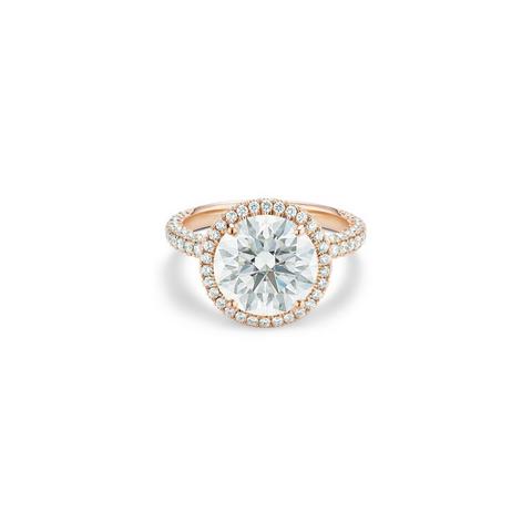 Aura 高級珠寶玫瑰金圓形鑽石戒指