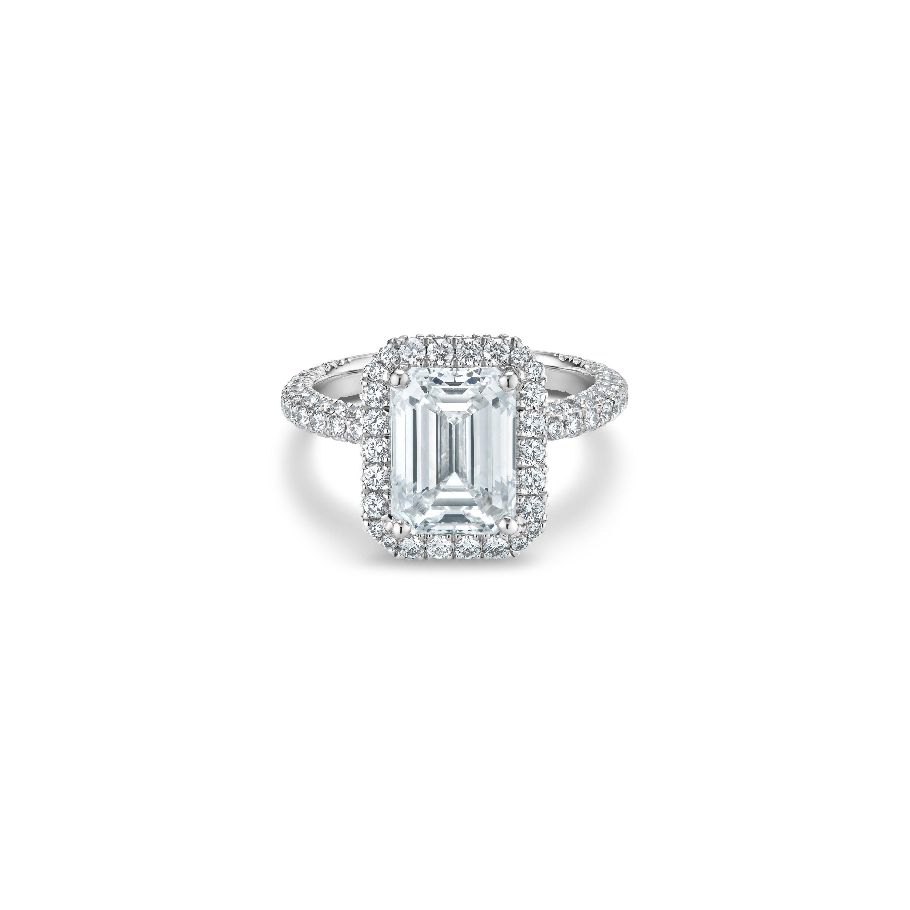 Solitaire Aura diamant taille émeraude