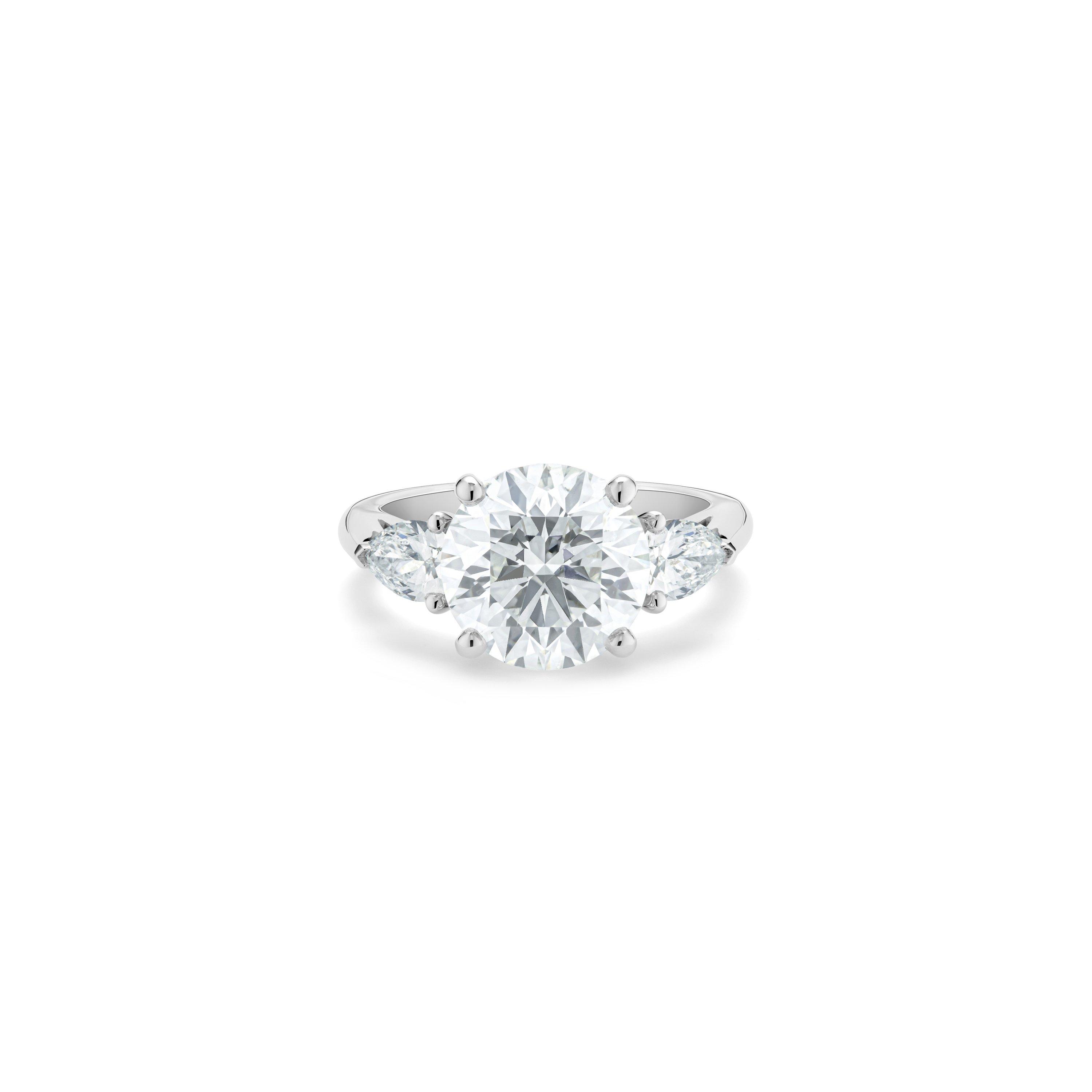 DB Classic Round Brilliant and Pear-Shaped Diamond Ring, image 1