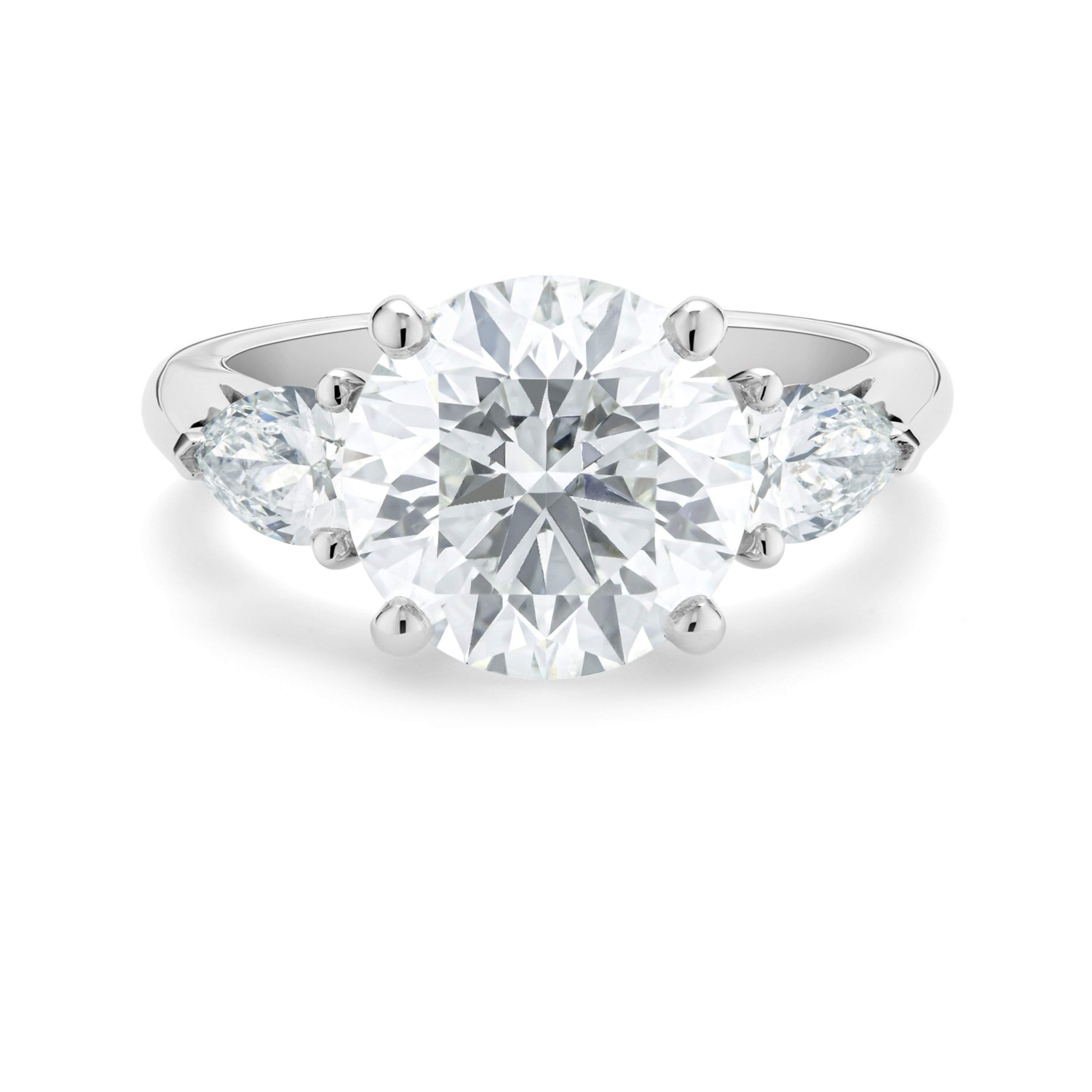 De Beers Classic 圓形明亮式切割及水滴形切割鉆戒, image 1