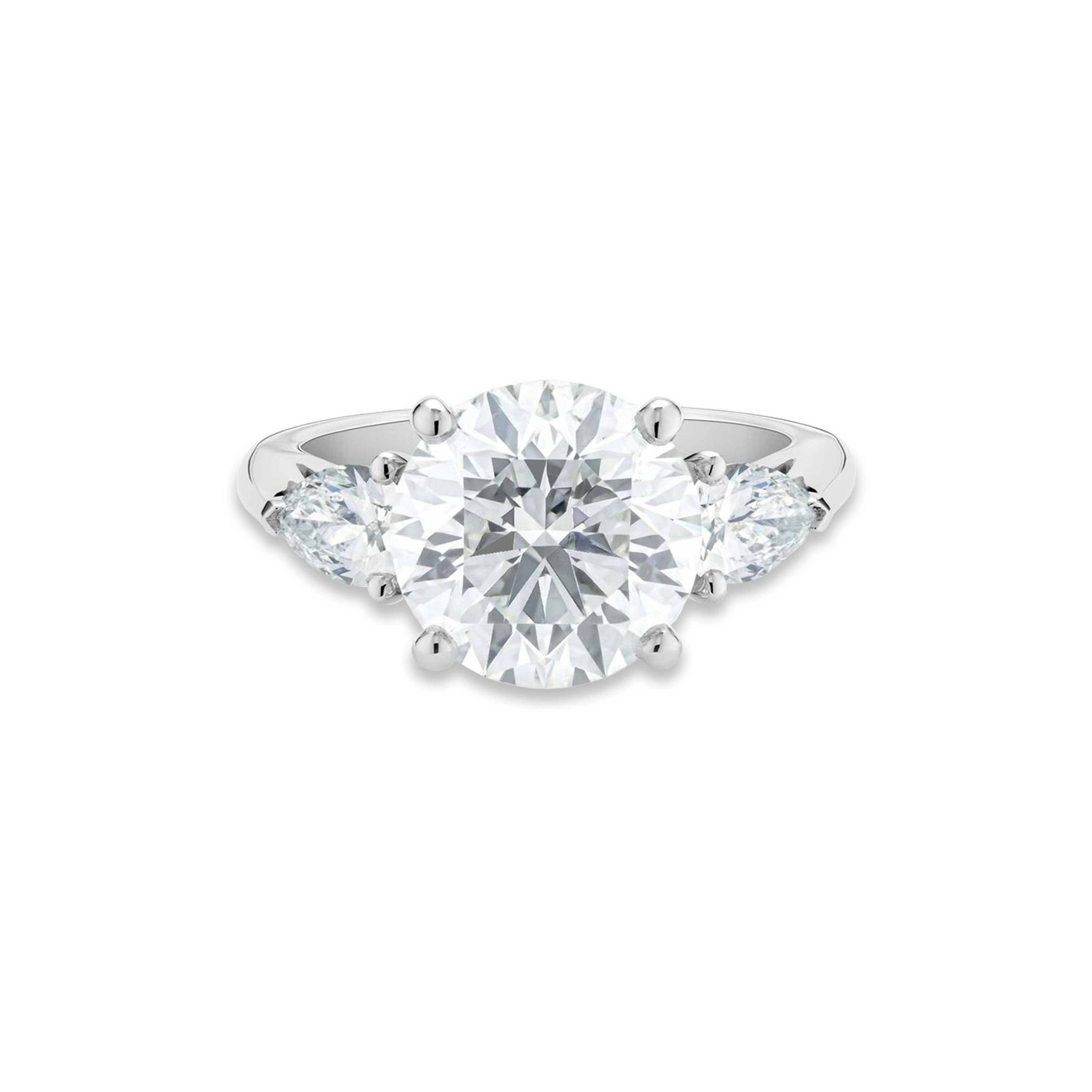 DB Classic round brilliant and pear-shaped diamond ring DB Classic round brilliant and pear-shaped diamond ring, image 1