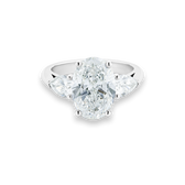 Solitaire DB Classic taille ovale et diamants latéraux taille poire, image 1