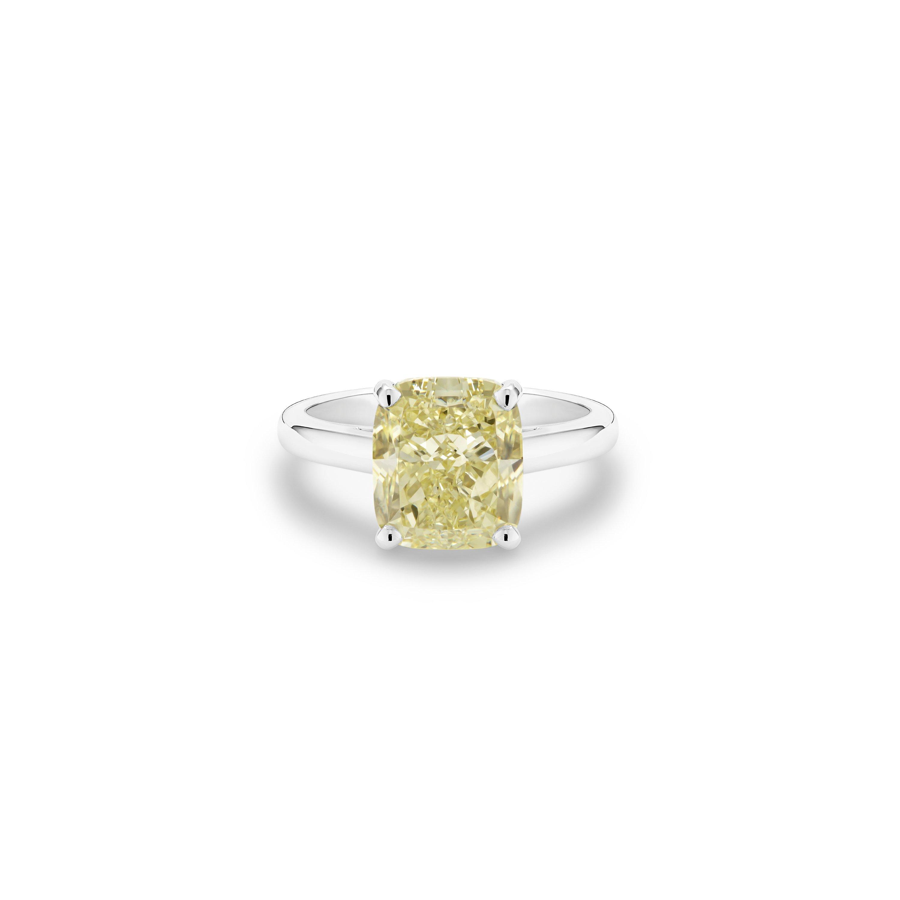 Yellow cushion cut store engagement rings