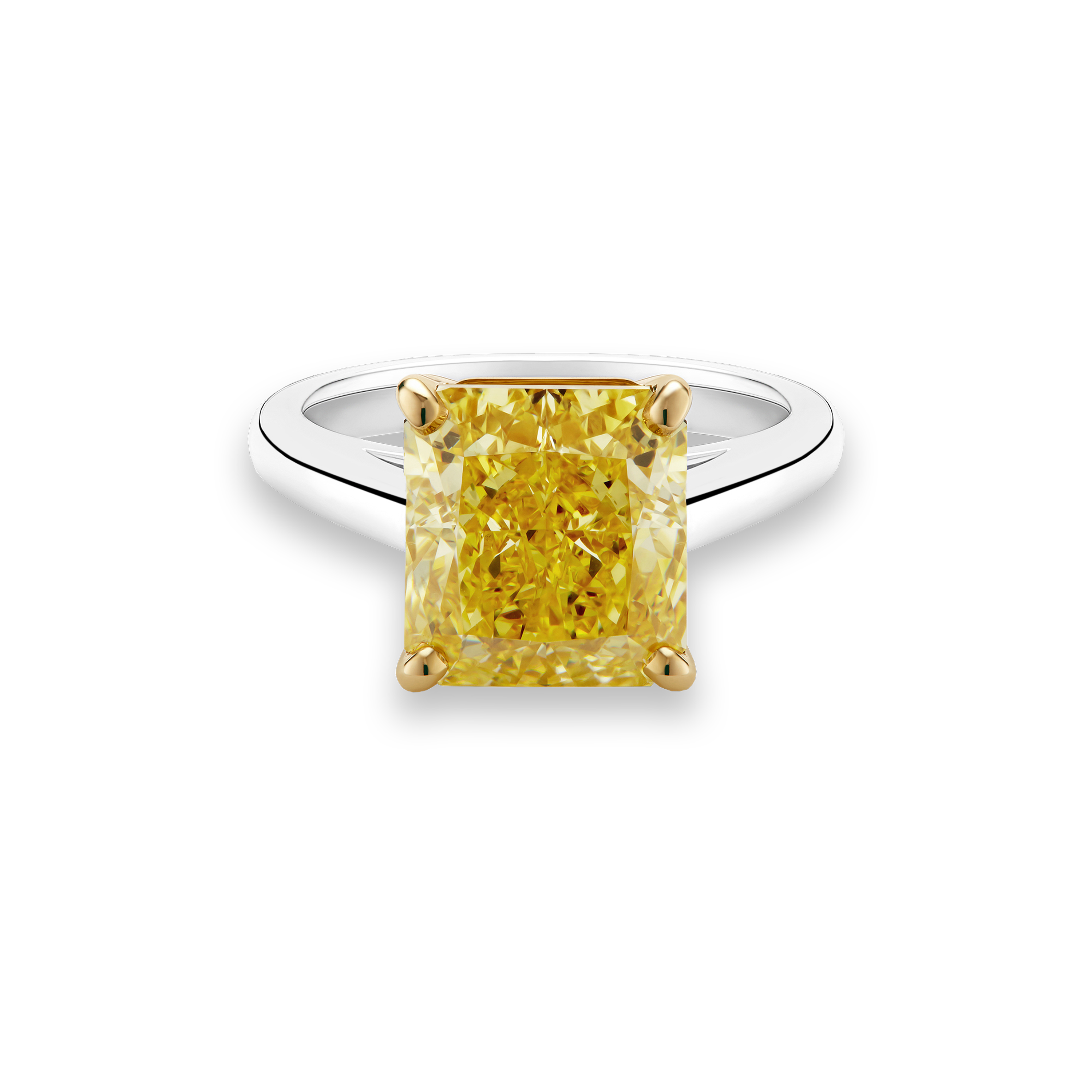 De Beers Classic 雷迪恩式切割中彩黄钻钻戒 De Beers Classic 雷迪恩式切割中彩黄钻钻戒, image 1