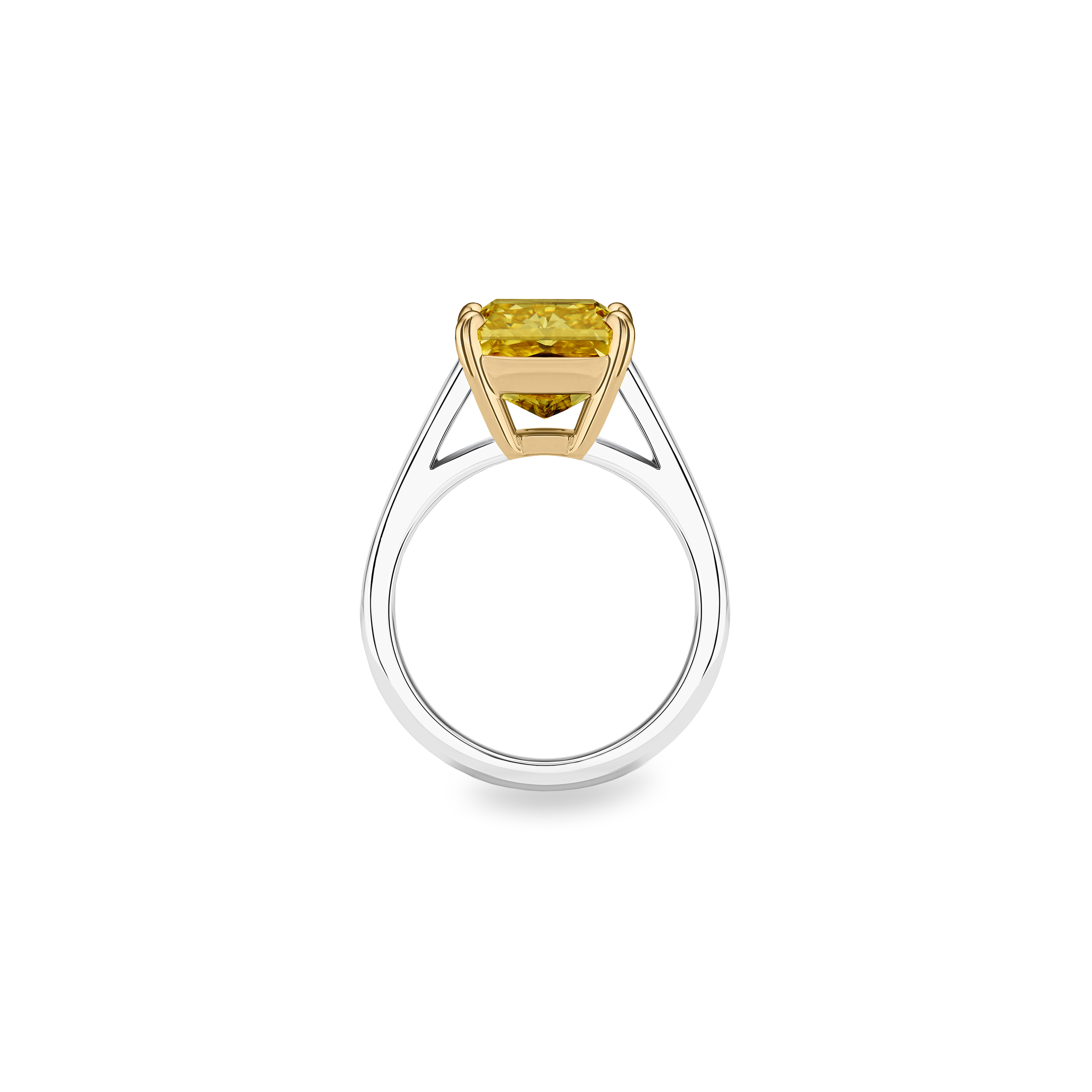 Solitaire DB Classic diamant jaune fancy taille radiant, image 2